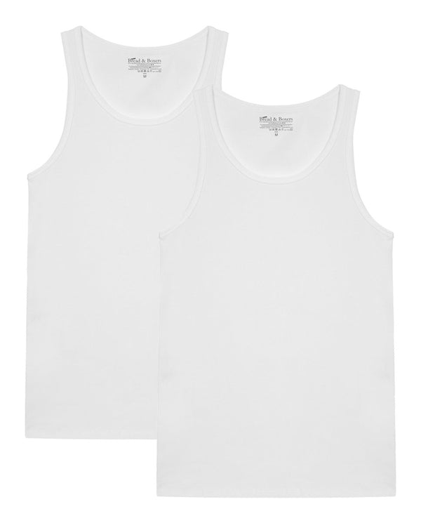 Pack 2 camisetas sin mangas de algodón orgánico blancas