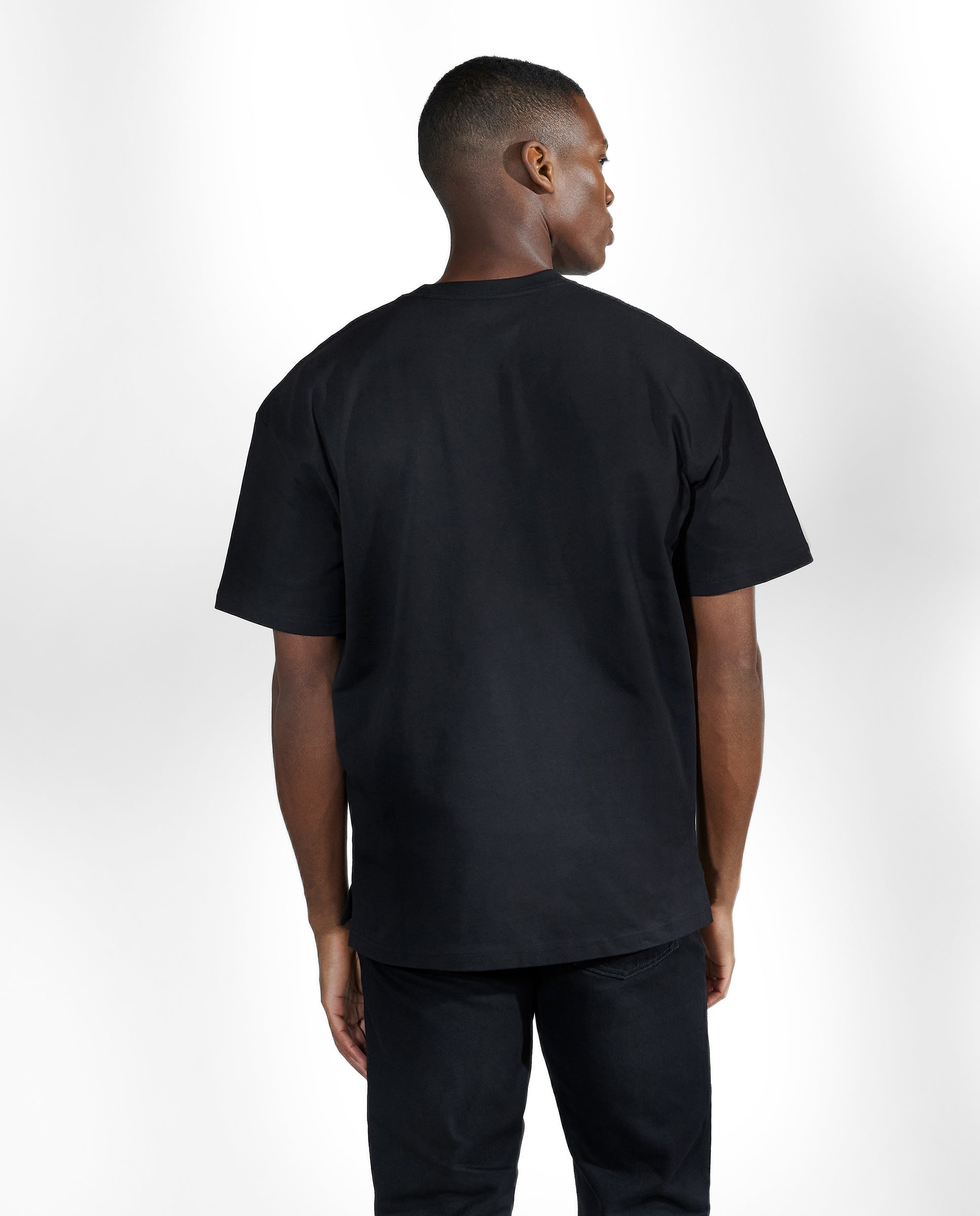 Camiseta negra manga corta de algodón orgánico 300g