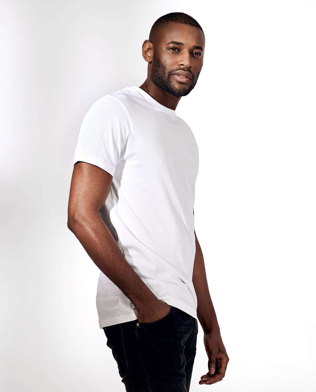 Camiseta cuello caja algodón orgánico blanca