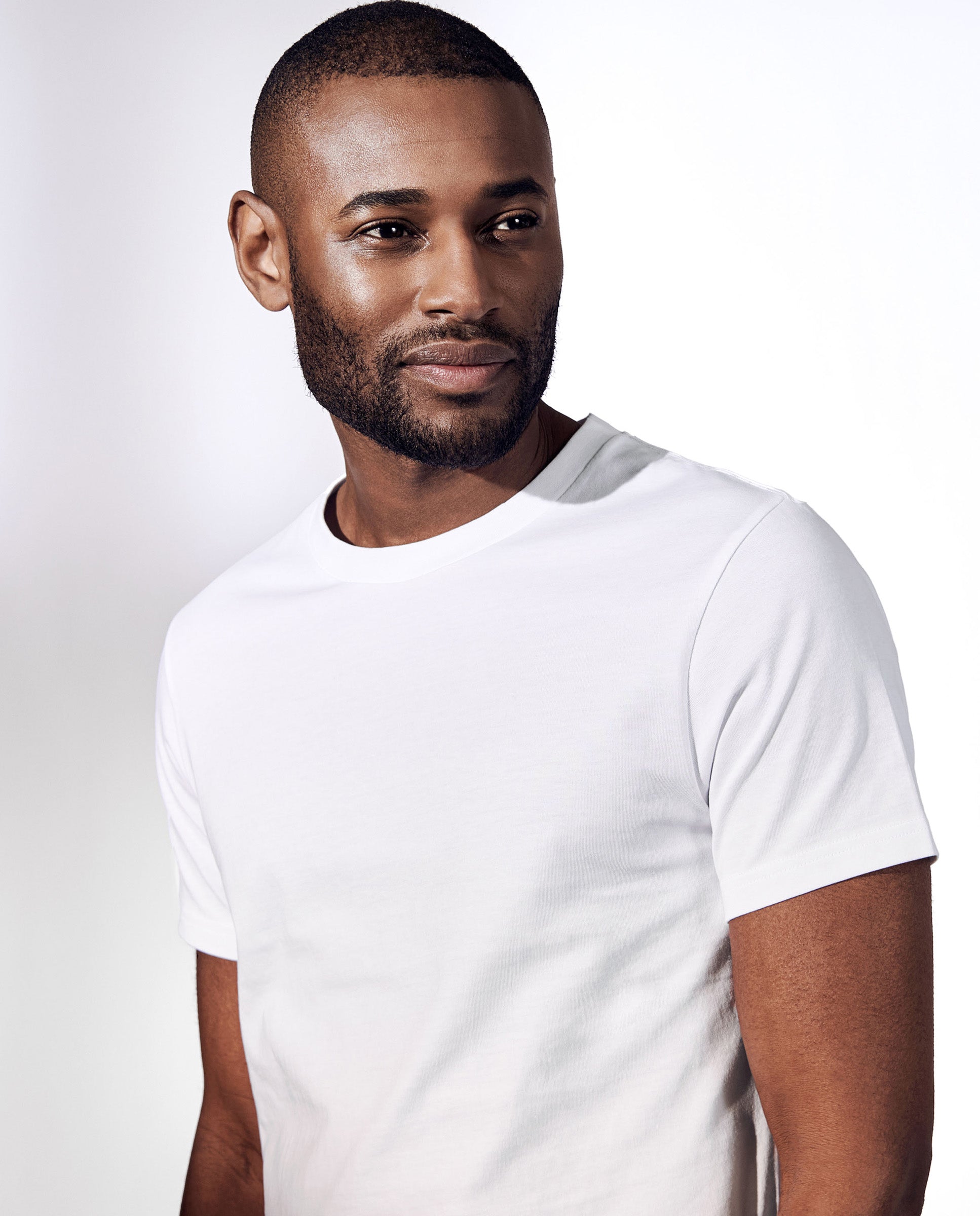 Camiseta cuello caja algodón orgánico blanca