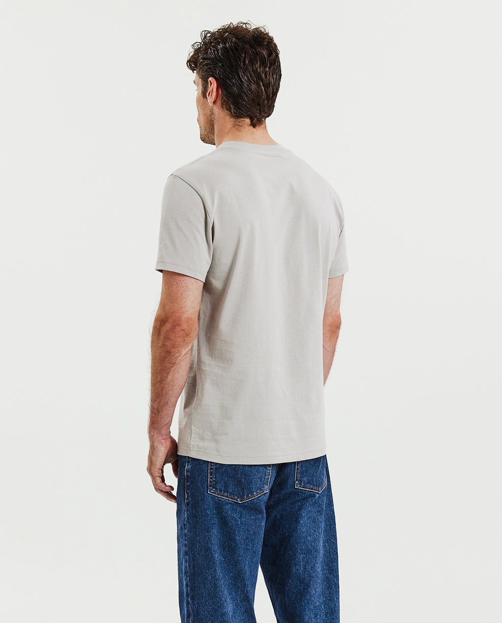 Camiseta cuello caja algodón orgánico greige