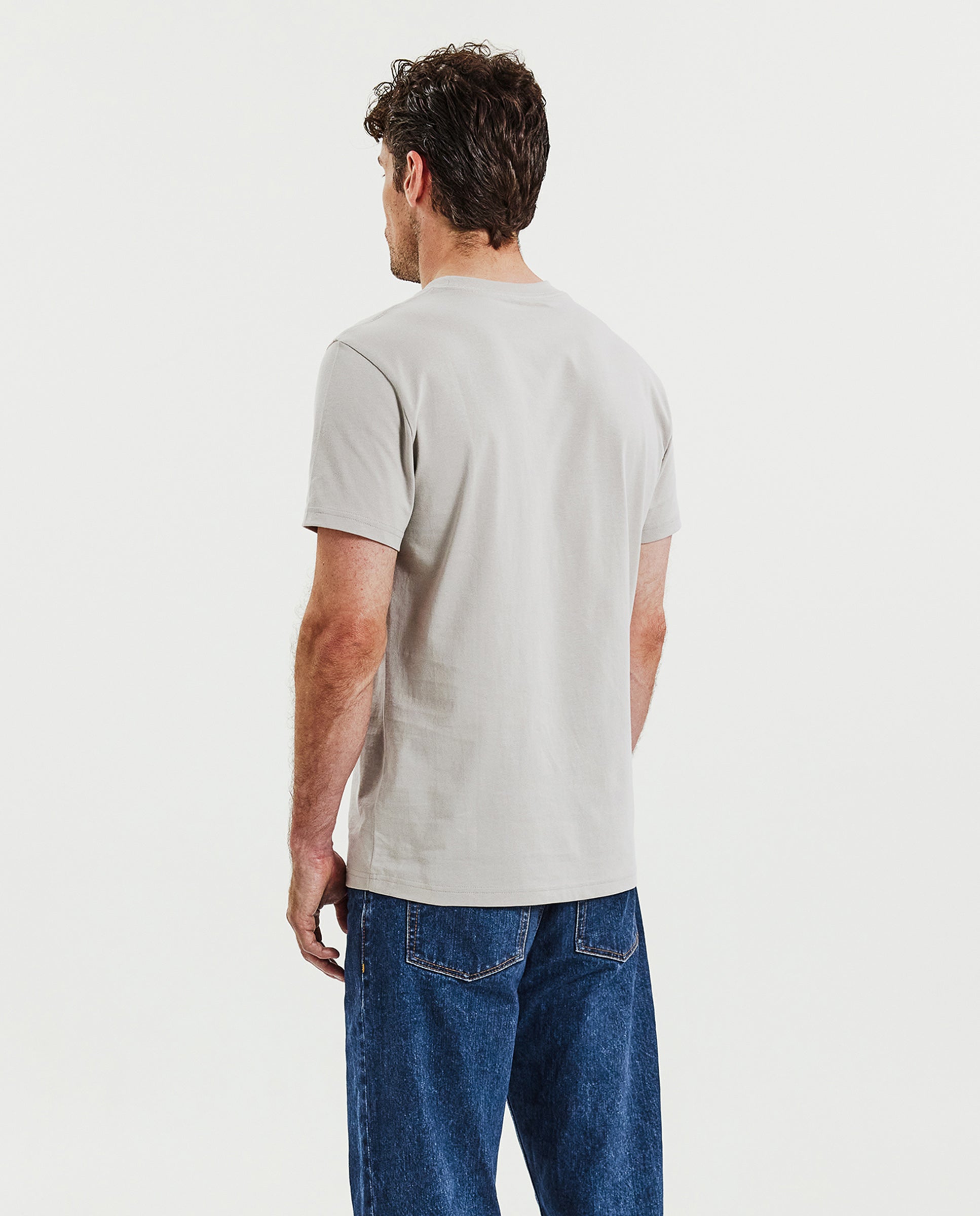 Camiseta cuello caja algodón orgánico greige