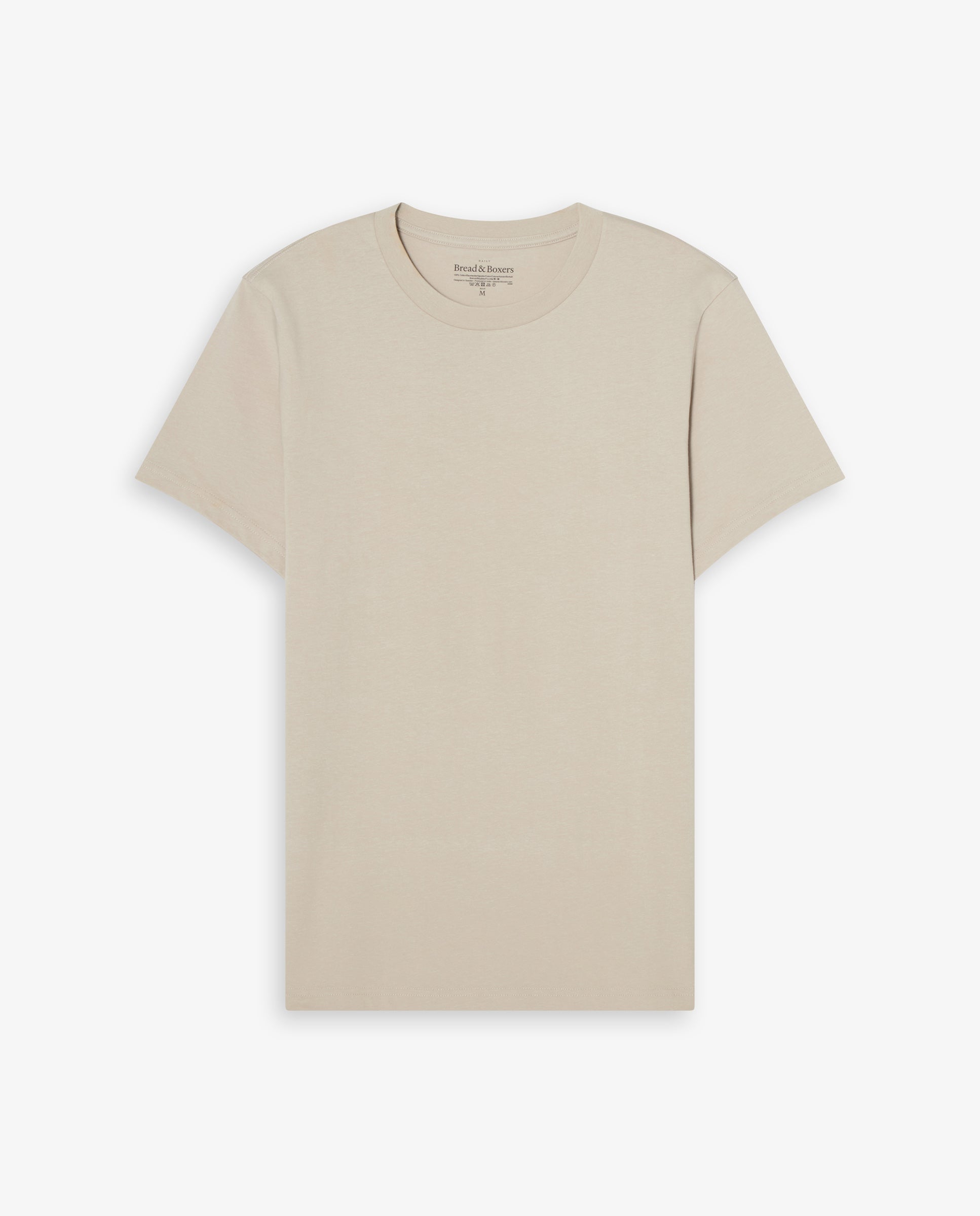 Camiseta cuello caja algodón orgánico greige
