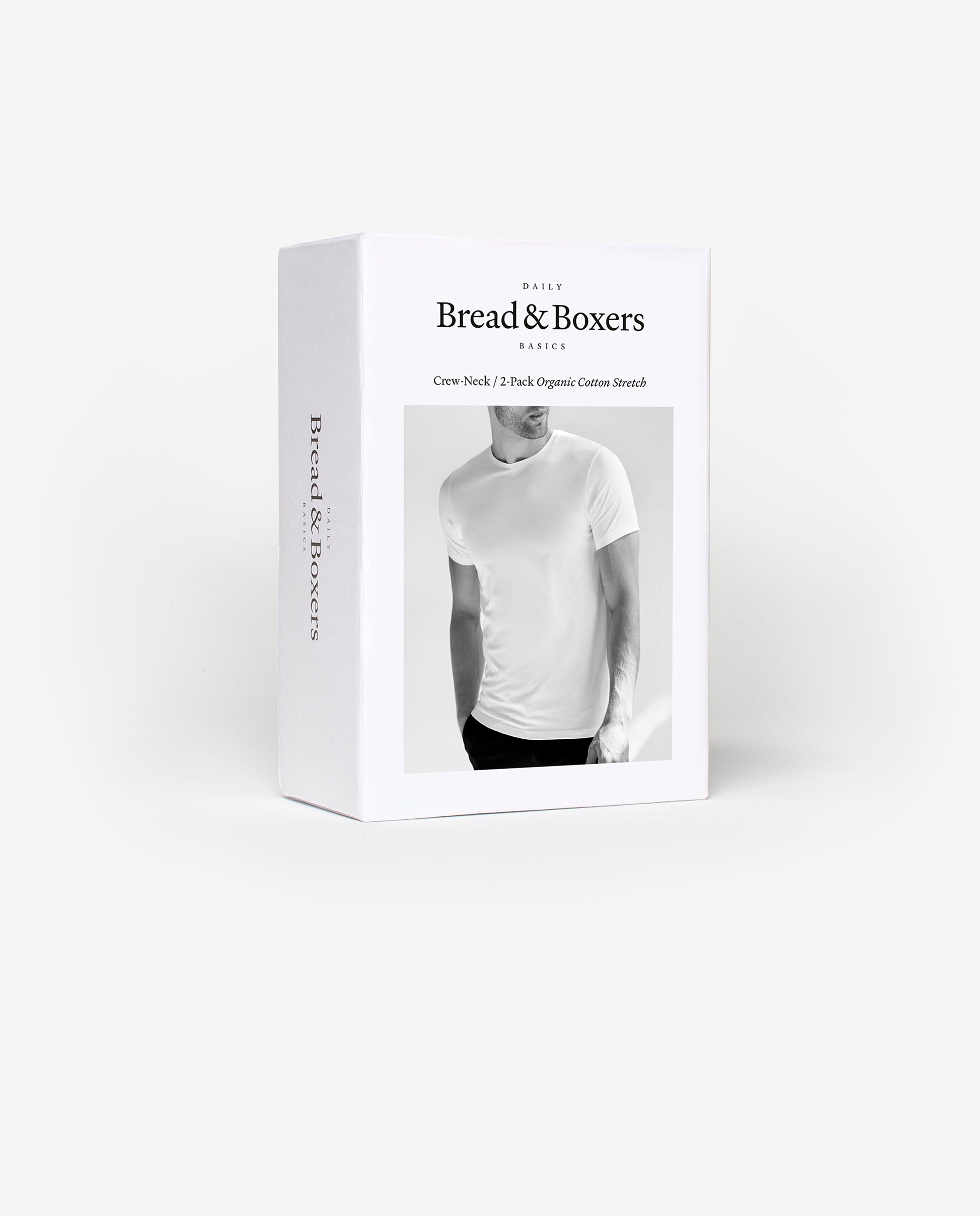 Pack 2 camisetas elásticas cuello caja algodón orgánico blancas