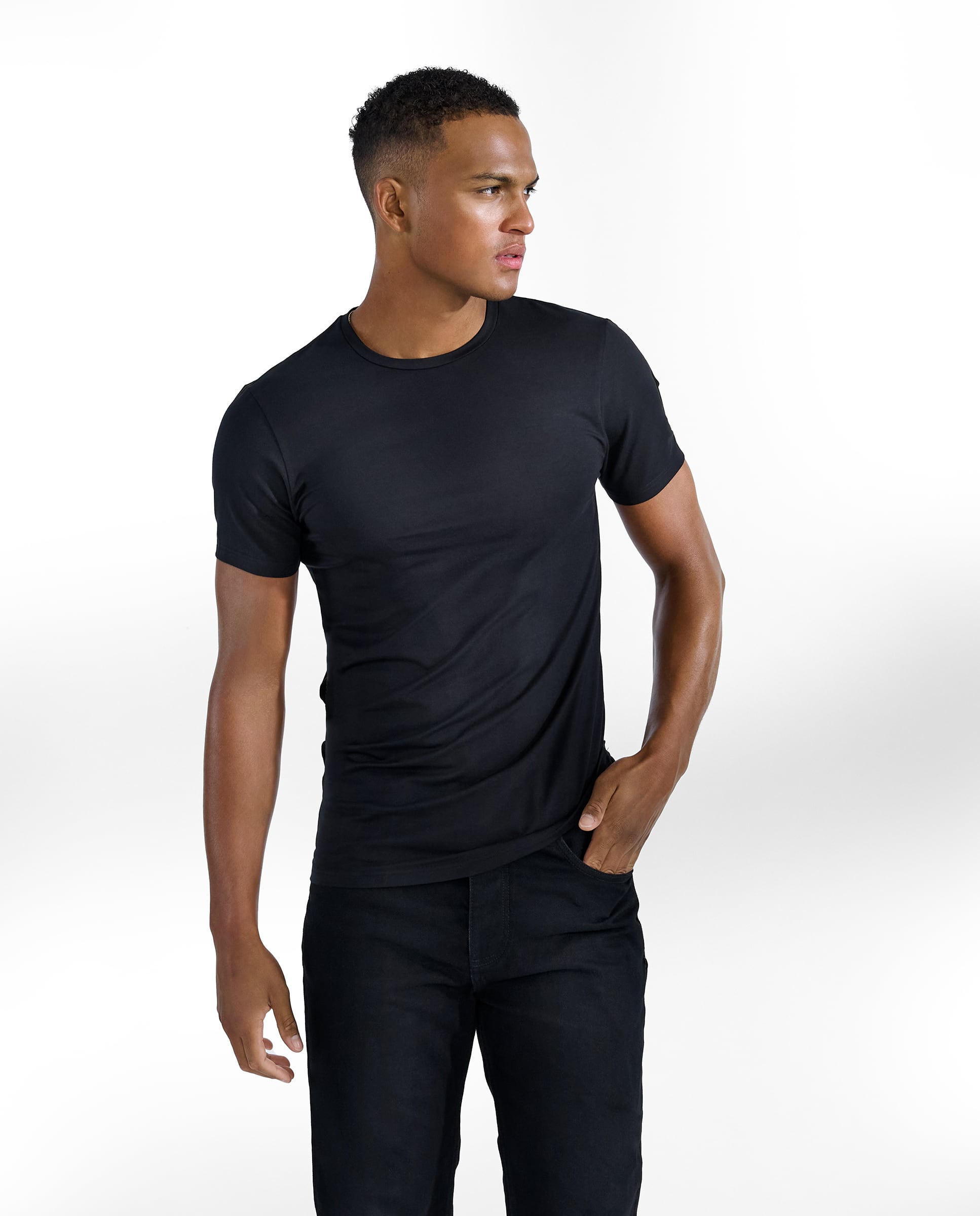 CAMISETA CUELLO CAJA TENCEL negro by Bread&Boxers