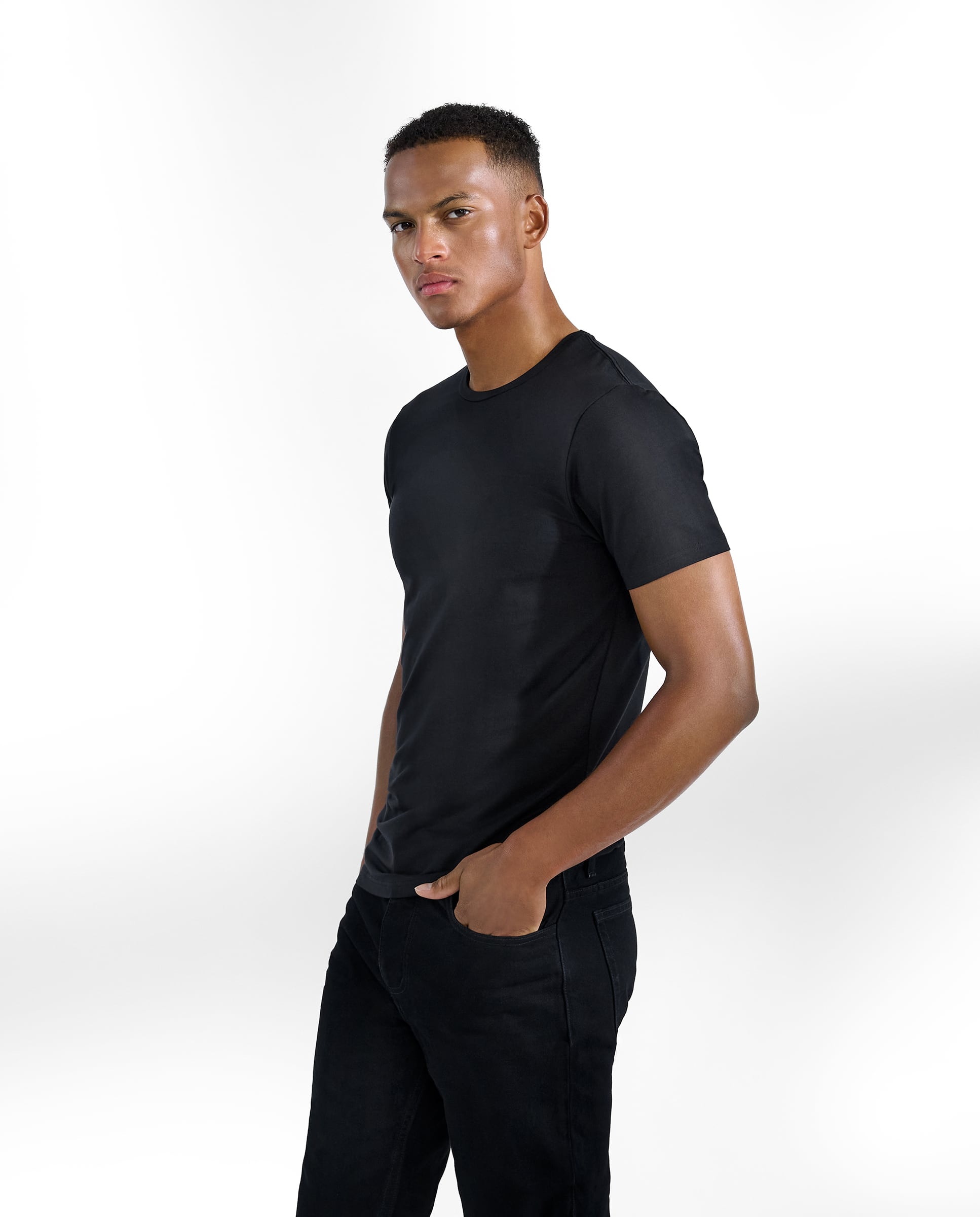 CAMISETA CUELLO CAJA TENCEL negro by Bread&Boxers