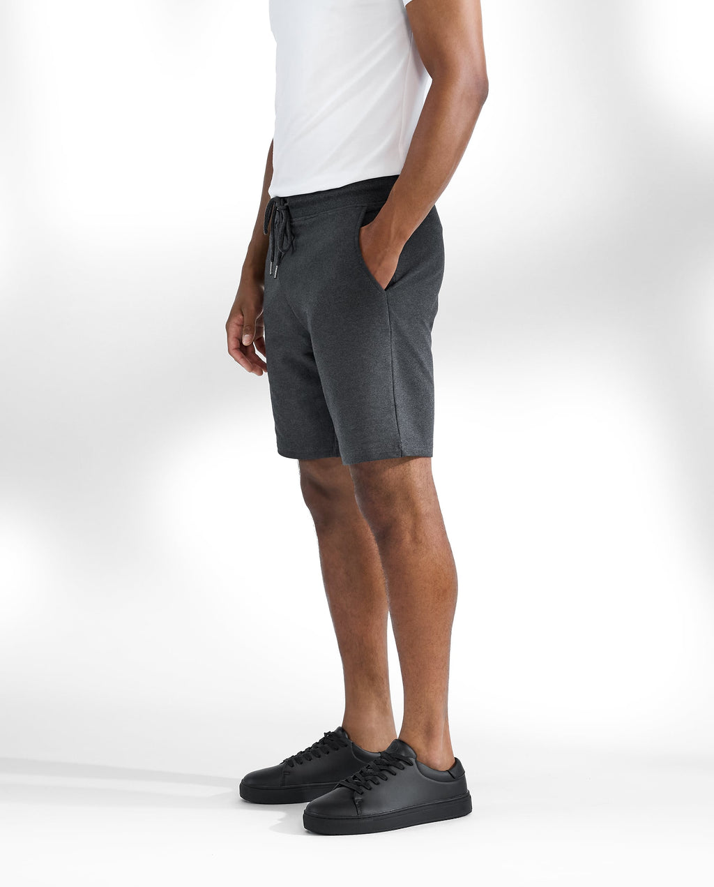 Pantalón corto de algodón orgánico gris melan by B