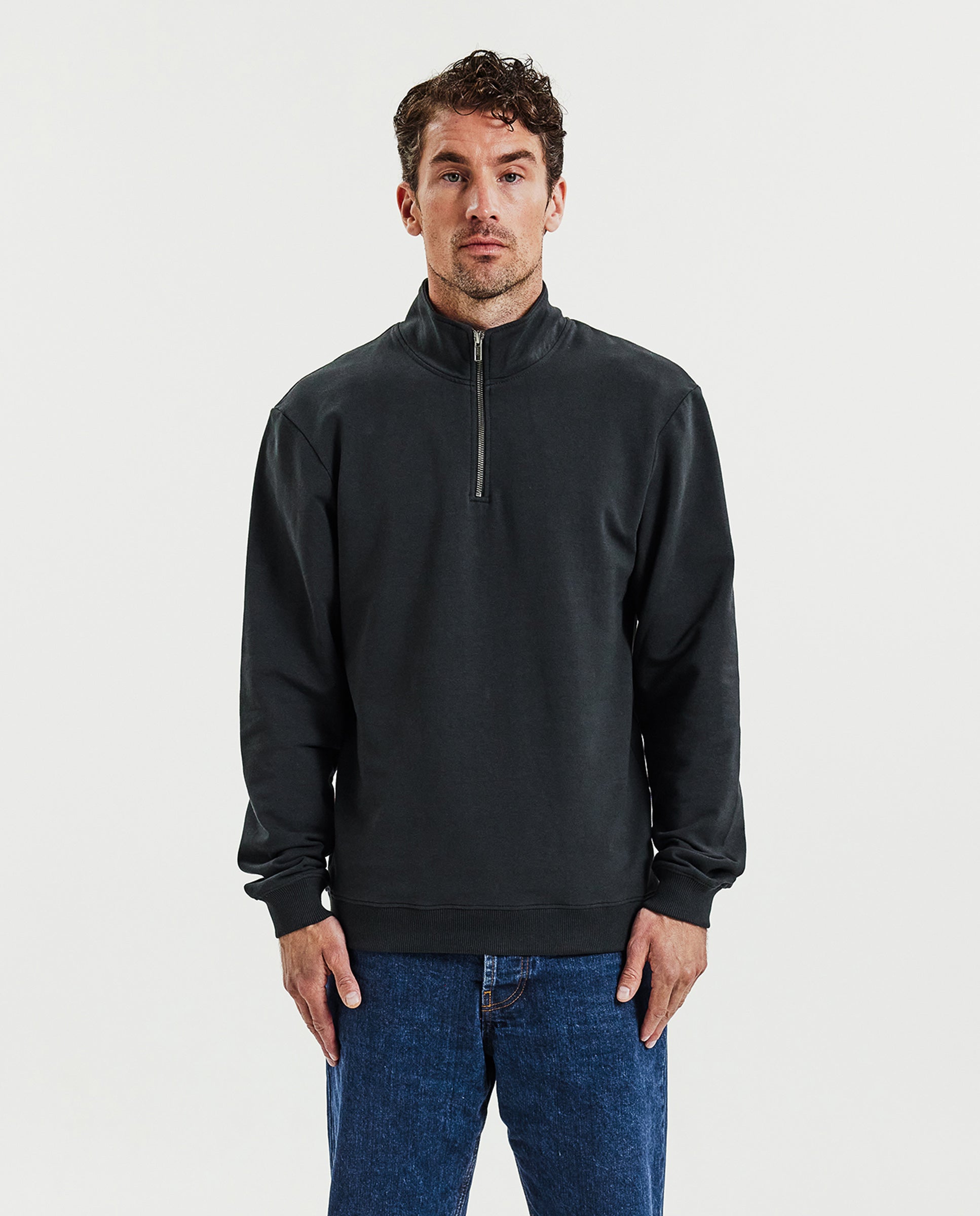 HALF ZIP CHARCOAL by Bread&Boxers | 90441_0099_1