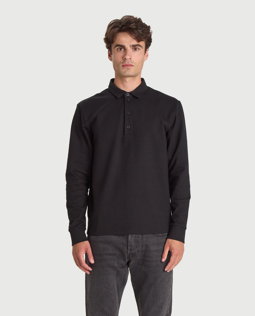 Polo Rugby algodón orgánico negro