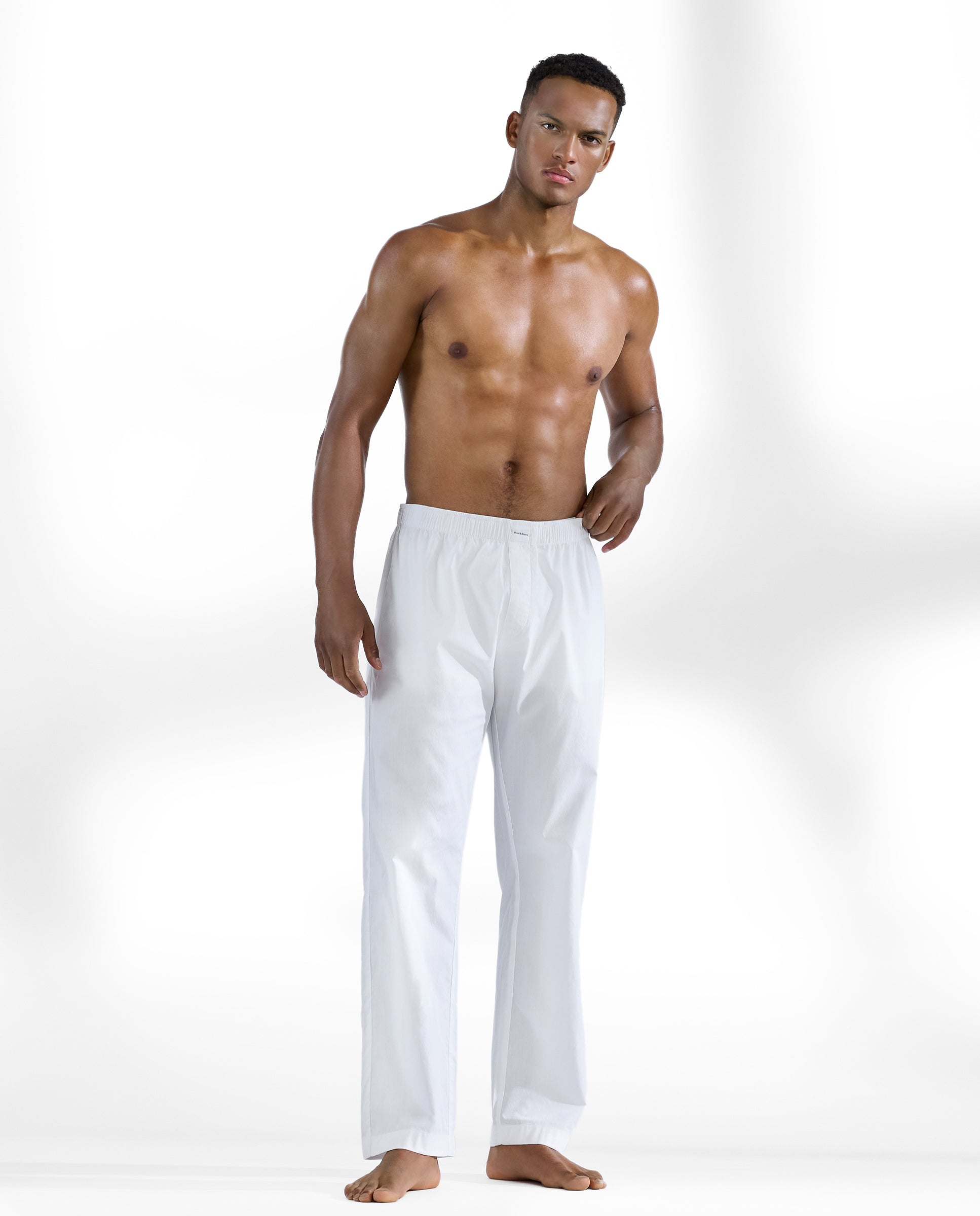 WOVEN PYJAMA PANT WHITE by Bread&Boxers