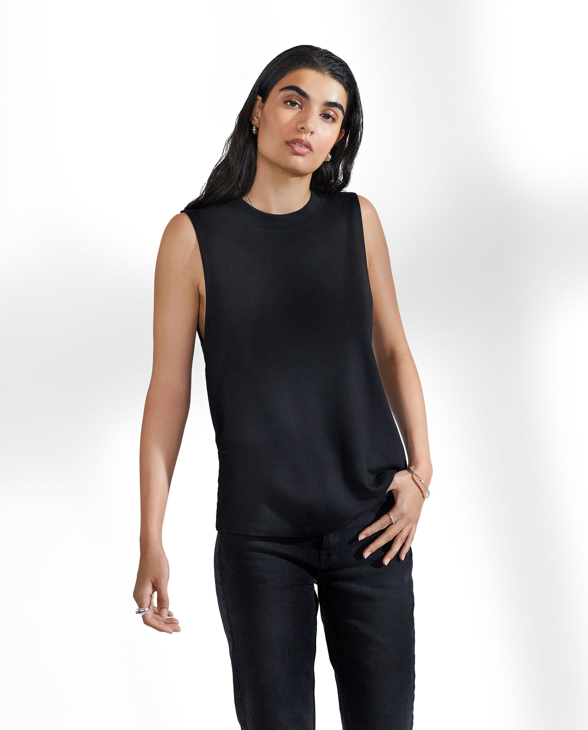 Camiseta elástica sin mangas negro by Bread&Boxers