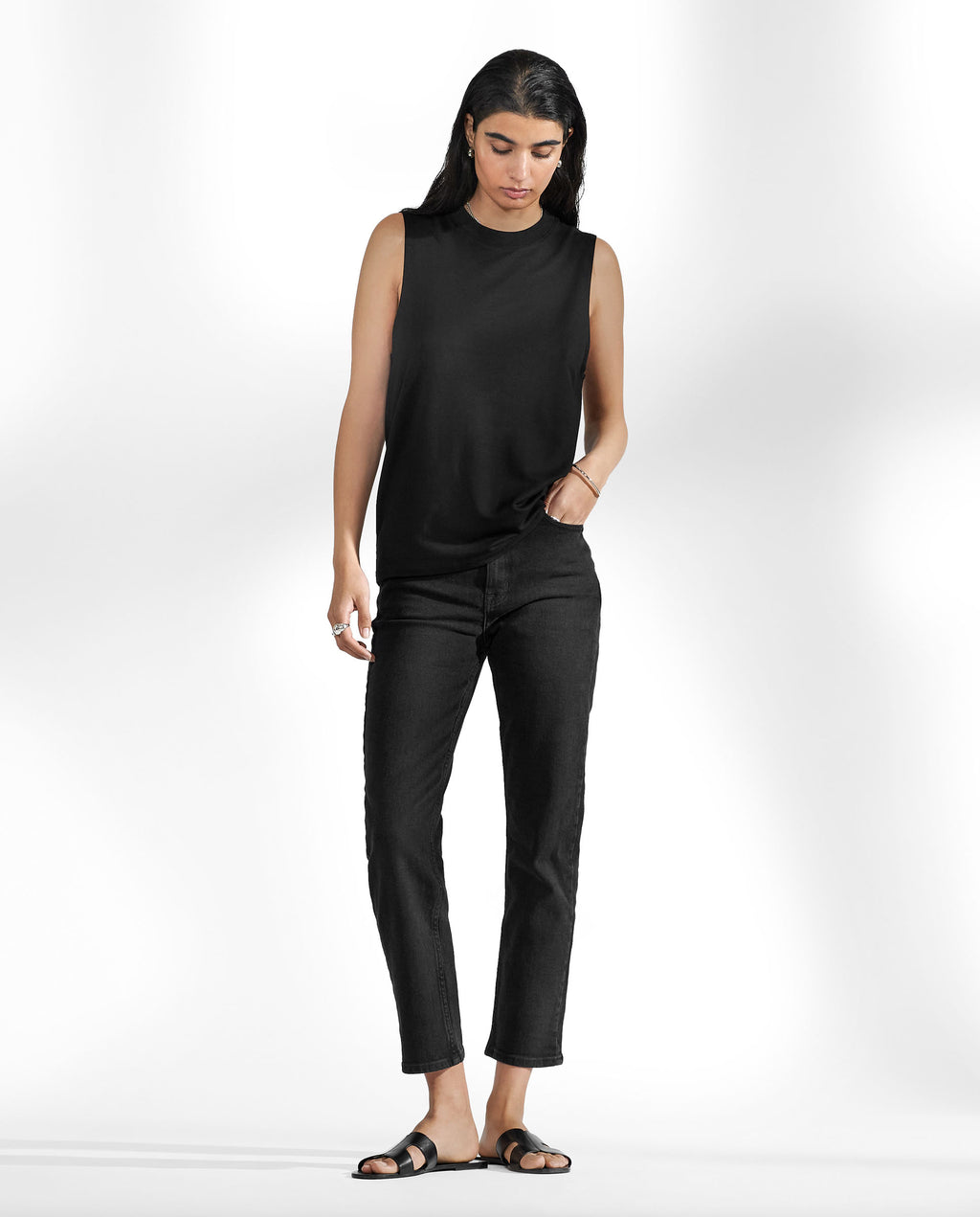 Camiseta elástica sin mangas negro by Bread&Boxers