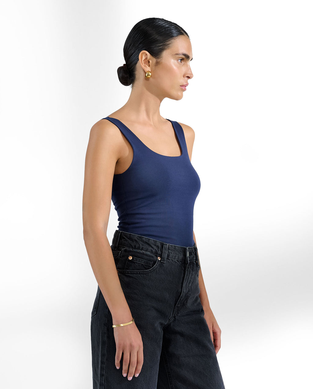 Camiseta tirantes algodón orgánico azulmarino by B