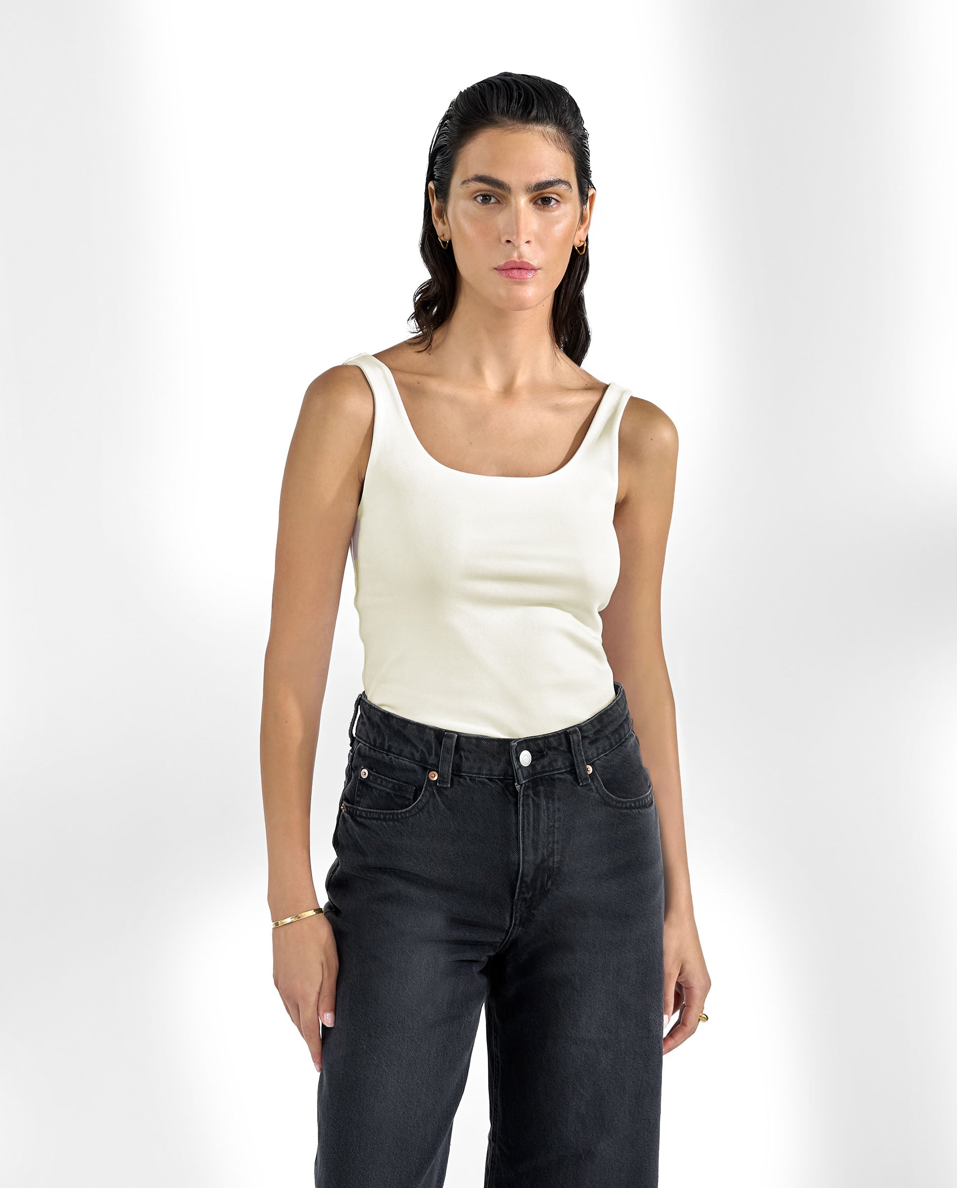 Camiseta de tirantes algodón orgánico marfil by Br