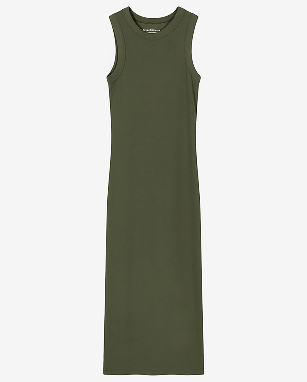 Vestido sin mangas de canalé verde by Bread&Boxers