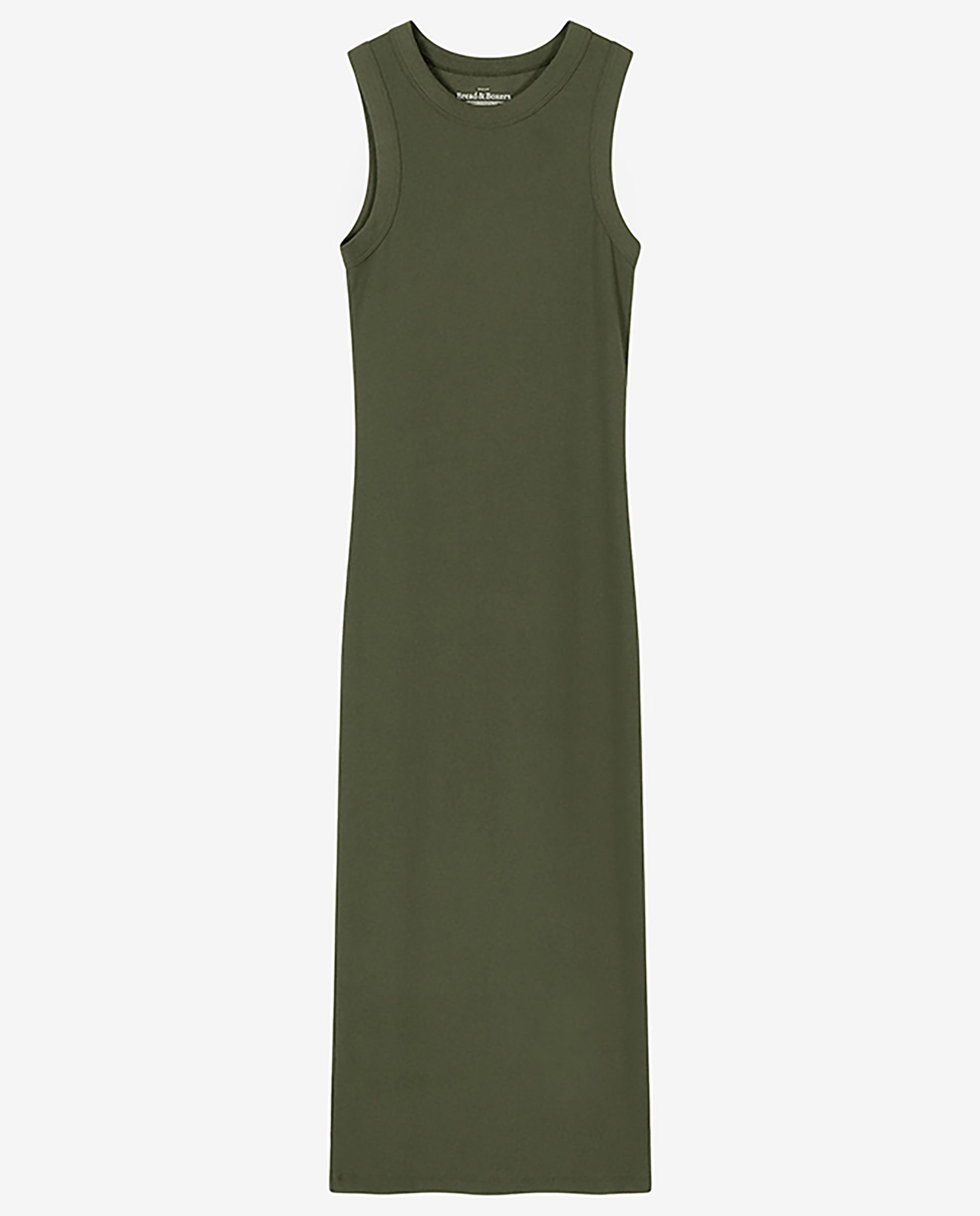 Vestido sin mangas de canalé verde by Bread&Boxers