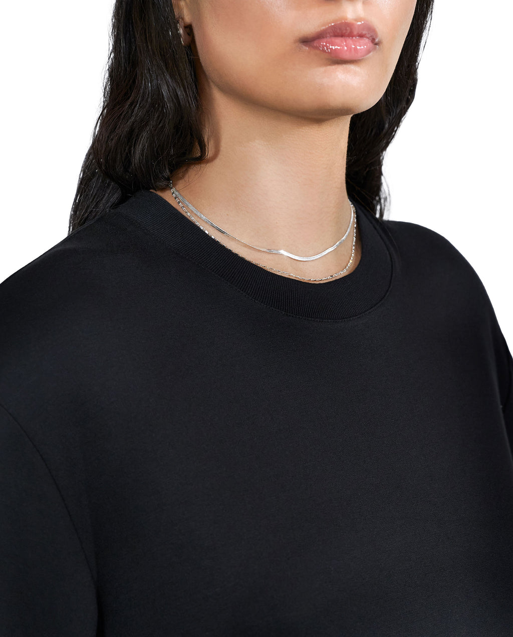 Vestido fluido de viscosa negro