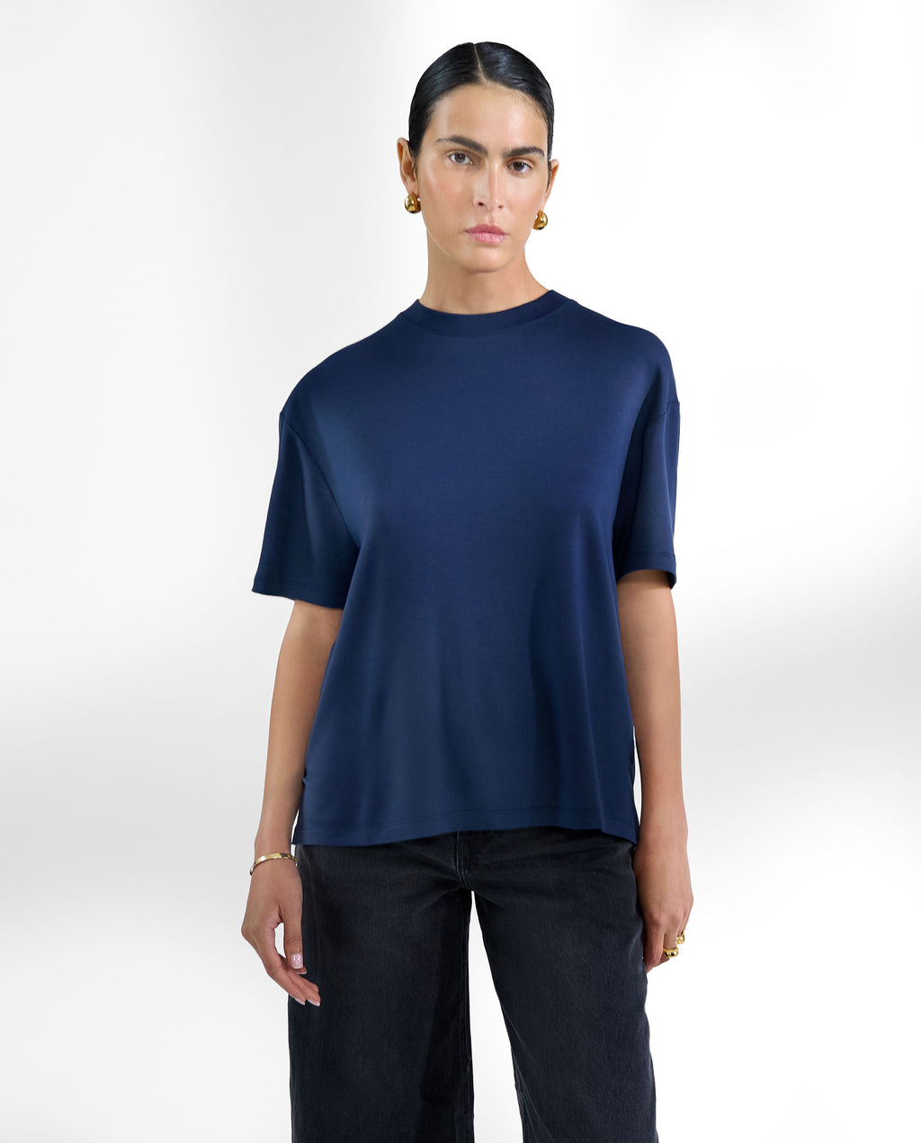 Camiseta manga corta soft fiber azul marino by Bre