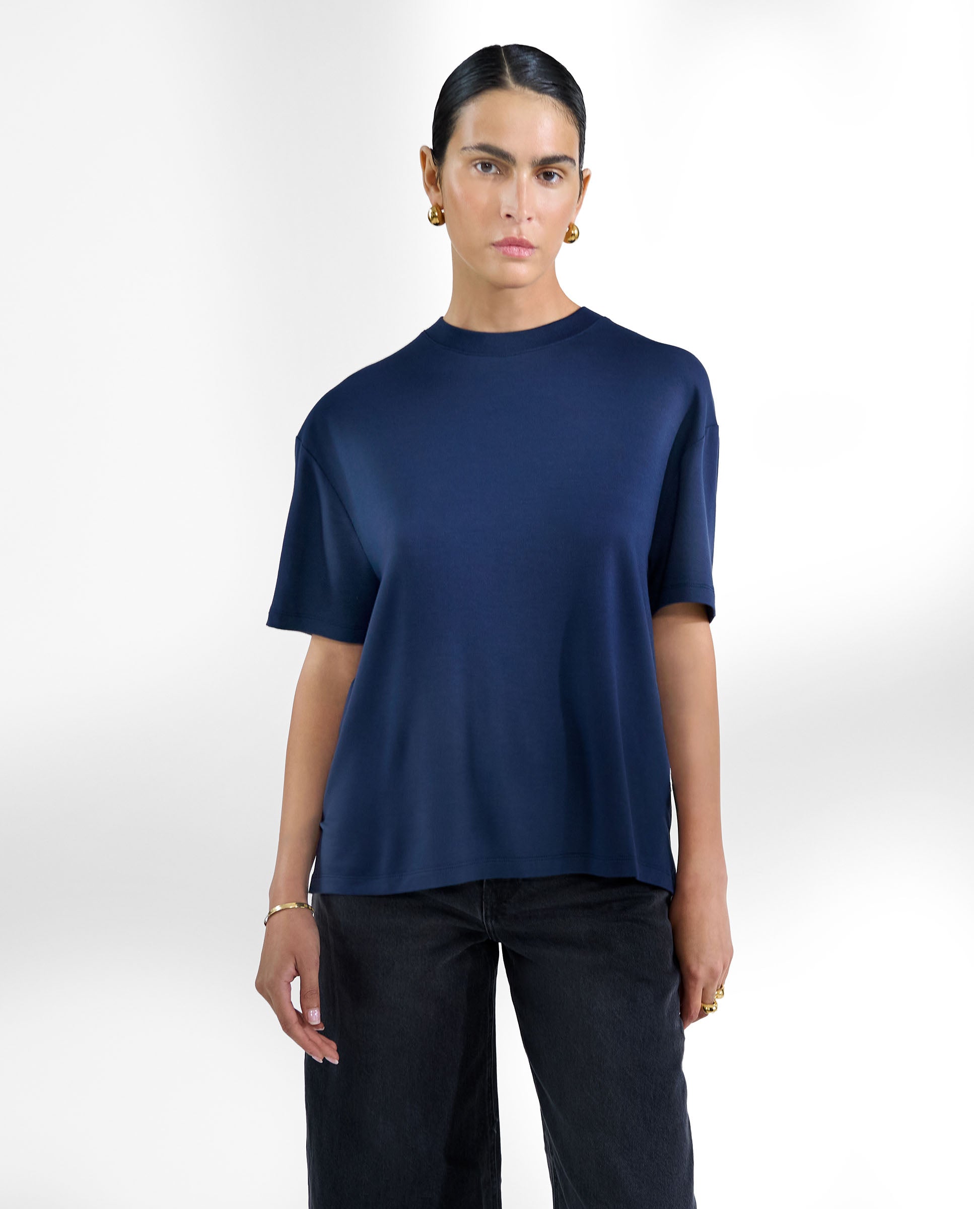 Camiseta manga corta soft fiber azul marino by Bre