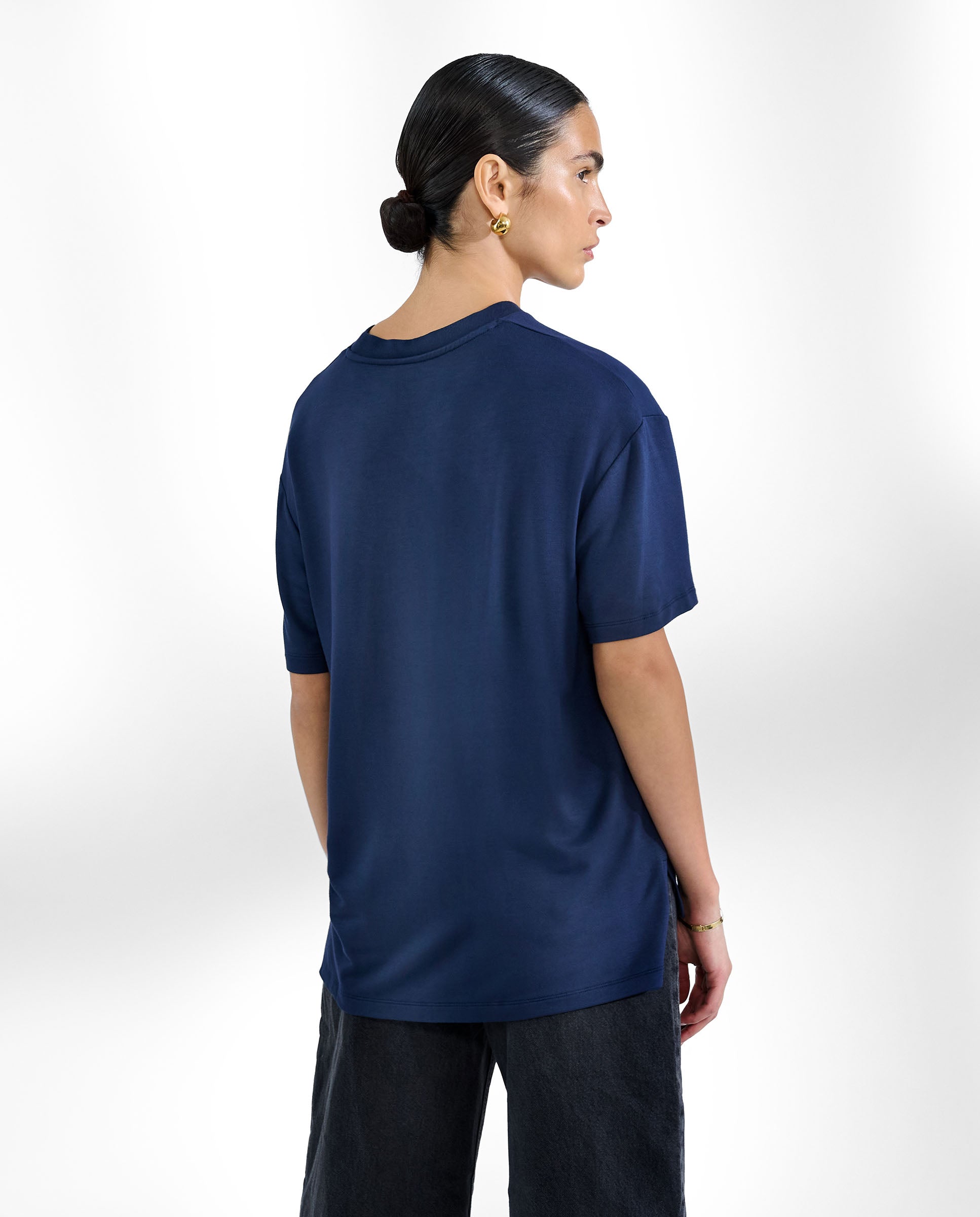 Camiseta manga corta soft fiber azul marino by Bre