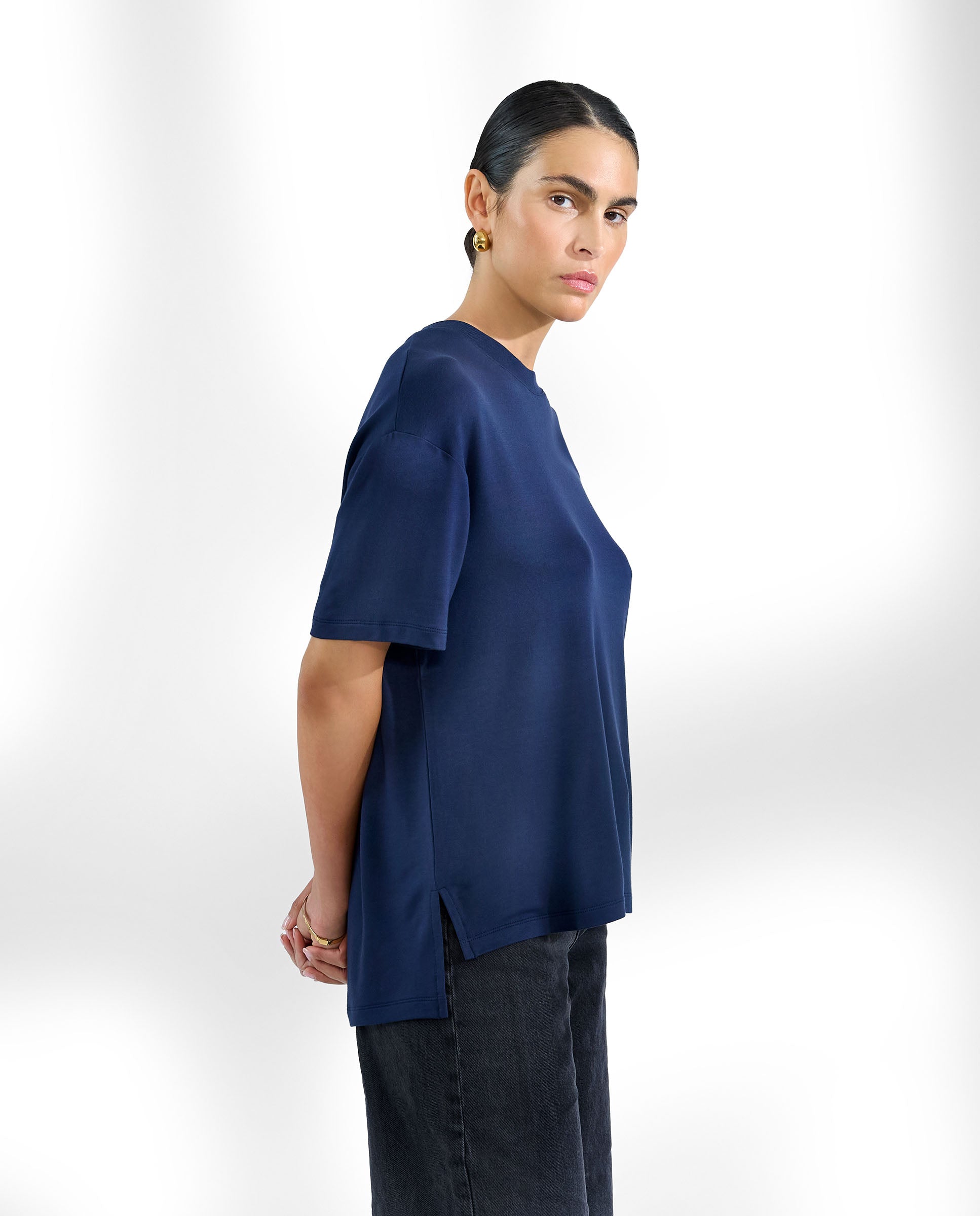 Camiseta manga corta soft fiber azul marino by Bre