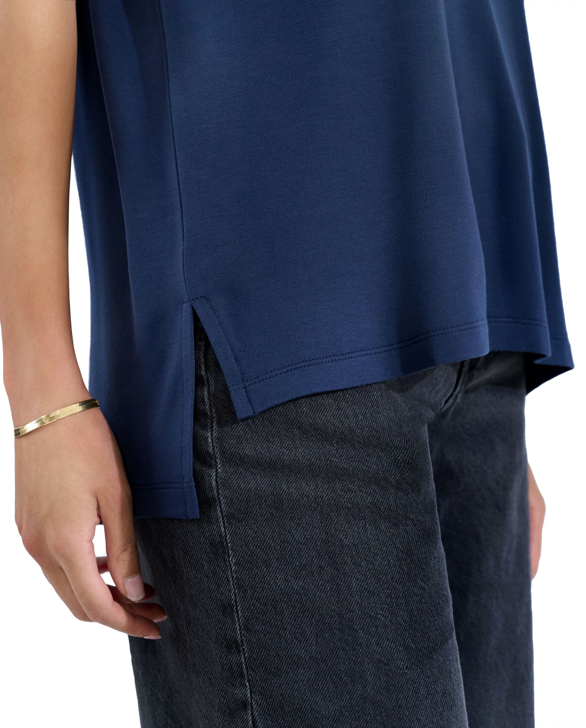 Camiseta manga corta soft fiber azul marino by Bre