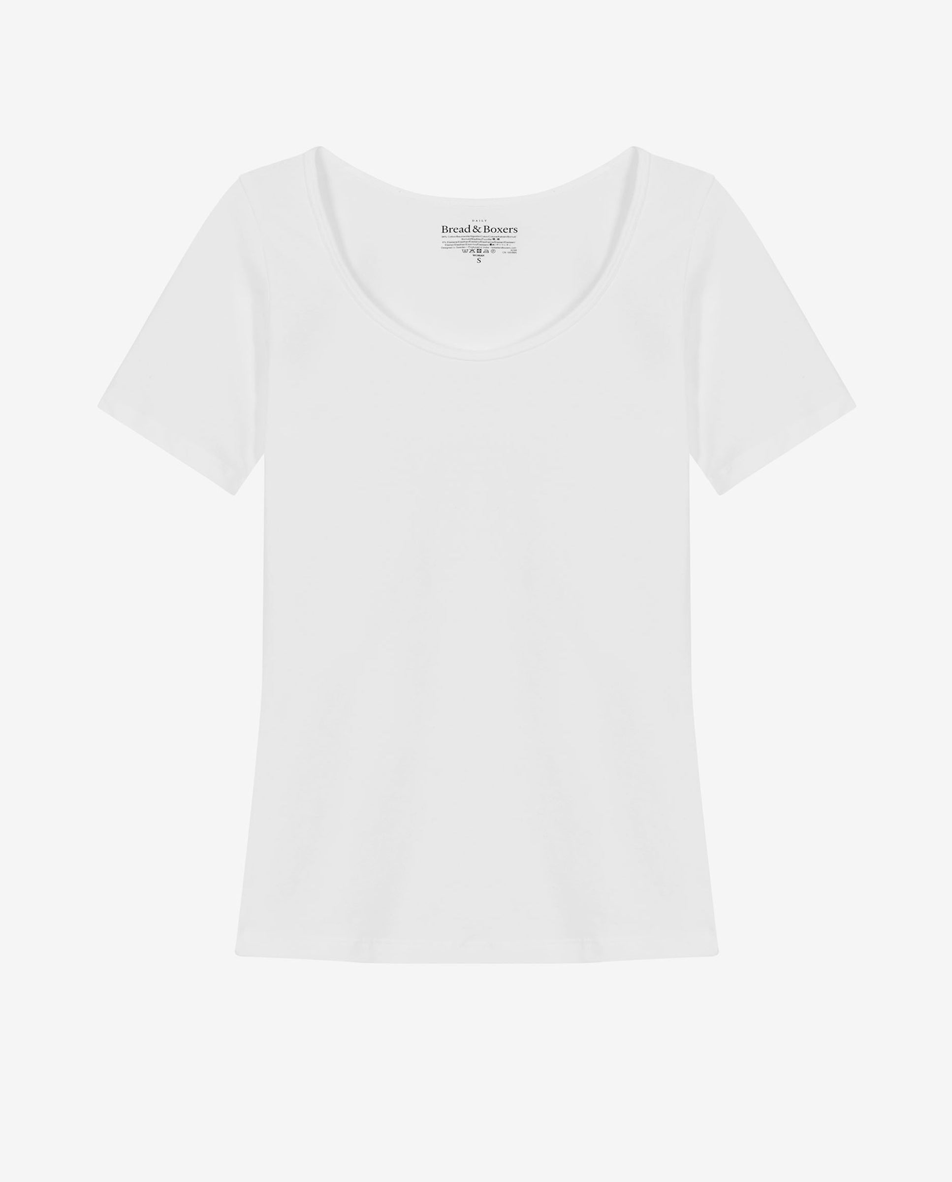 T-SHIRT SCOOP NECK WHITE by Bread&Boxers