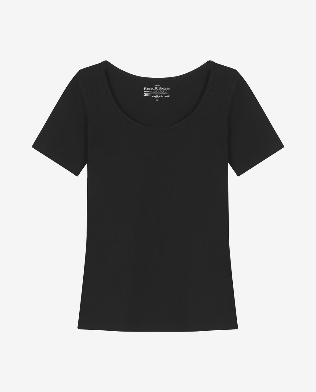 T-SHIRT SCOOP NECK BLACK by Bread&Boxers