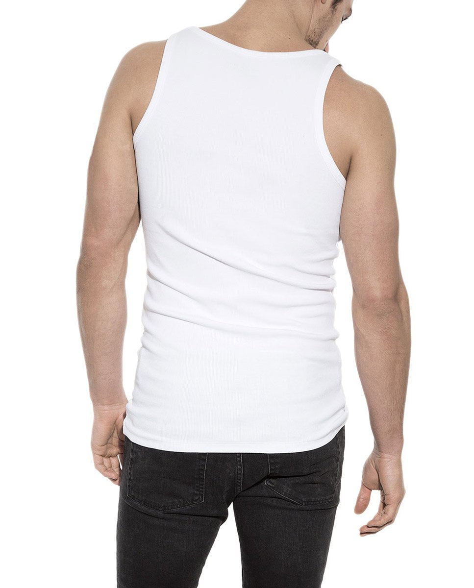 TANK RIBBED WHITE by MIRTO