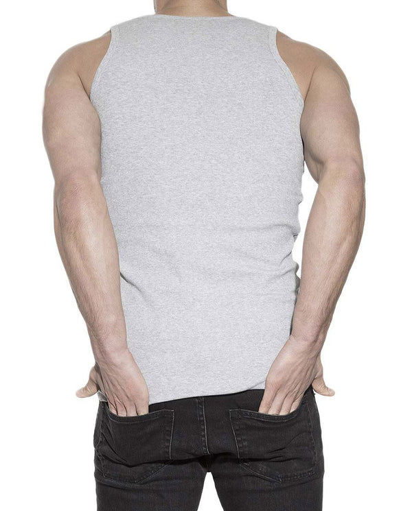 TANK RIBBED GREY MELANGE by MIRTO