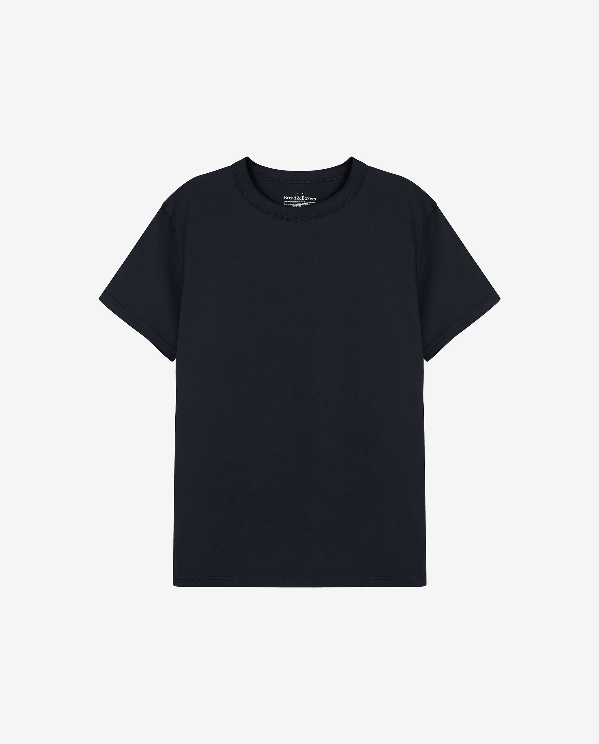 Camiseta cuello caja algodón pima negro by Bread&B