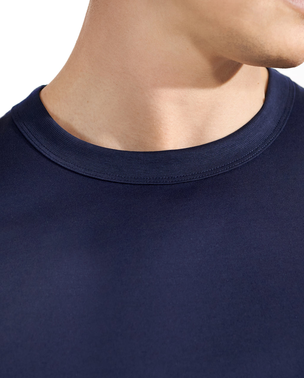 Camiseta cuello caja algodón pima marino by Bread&