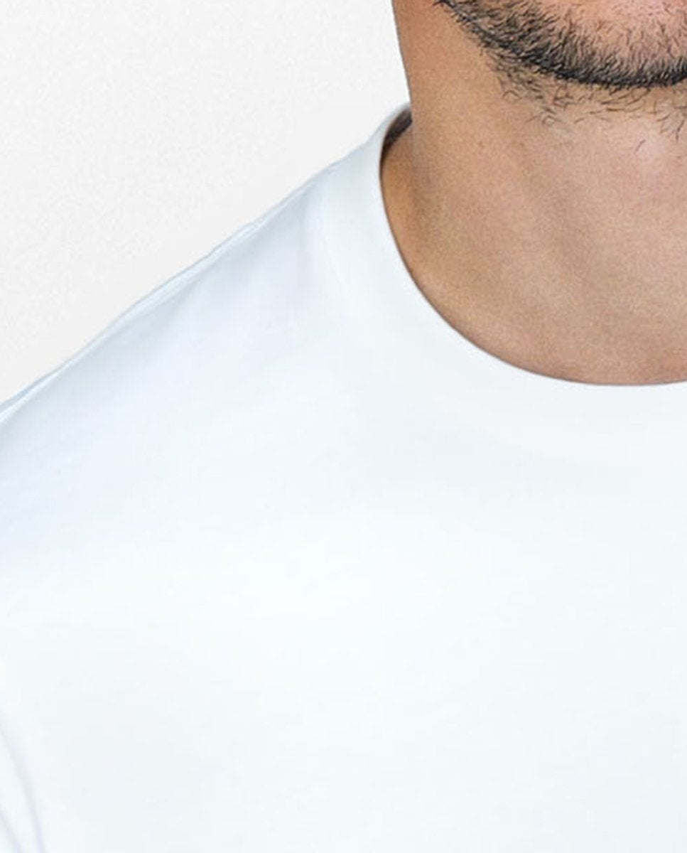 Camiseta cuello caja algodón orgánico blanca