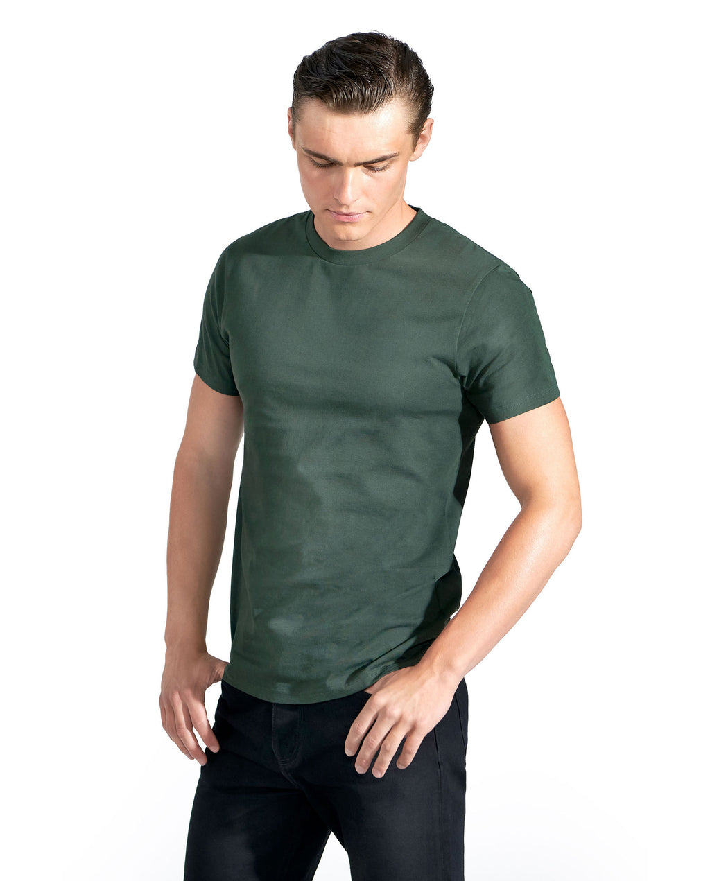 Camiseta cuello caja algodón orgánico verde by Bre