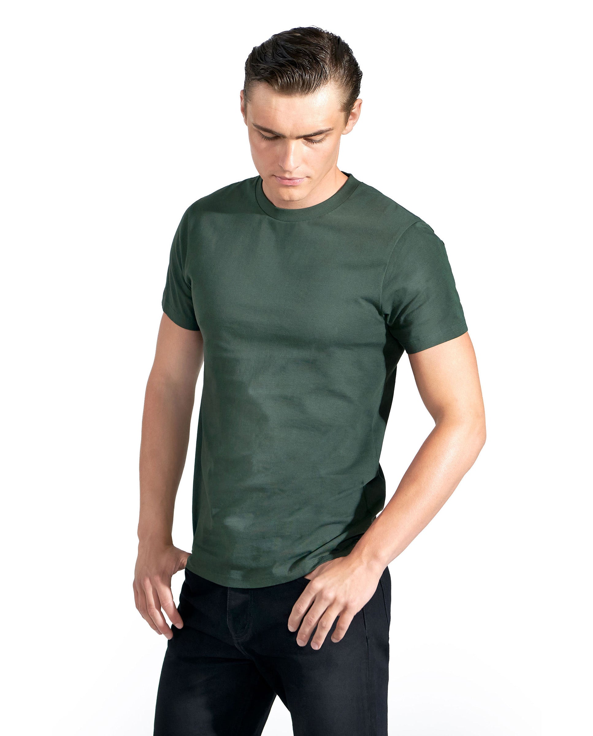 Camiseta cuello caja algodón orgánico verde by Bre