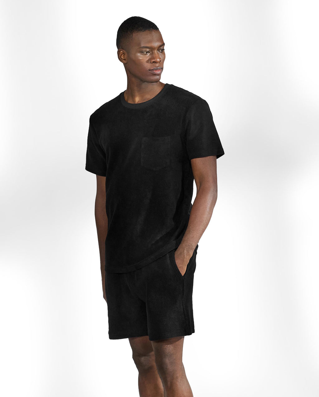 Camiseta algodón de rizo orgánico negro by Bread&B