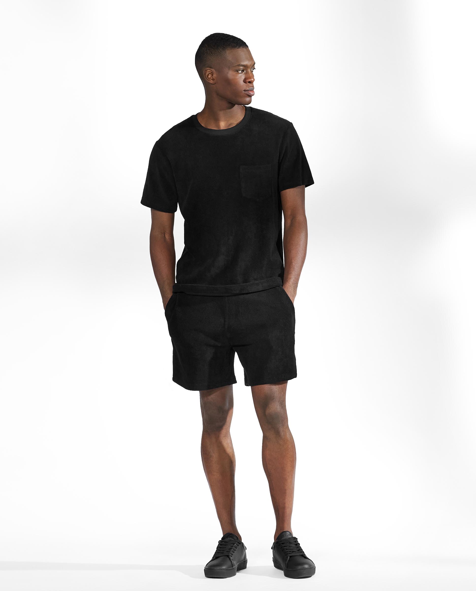 Camiseta algodón de rizo orgánico negro by Bread&B