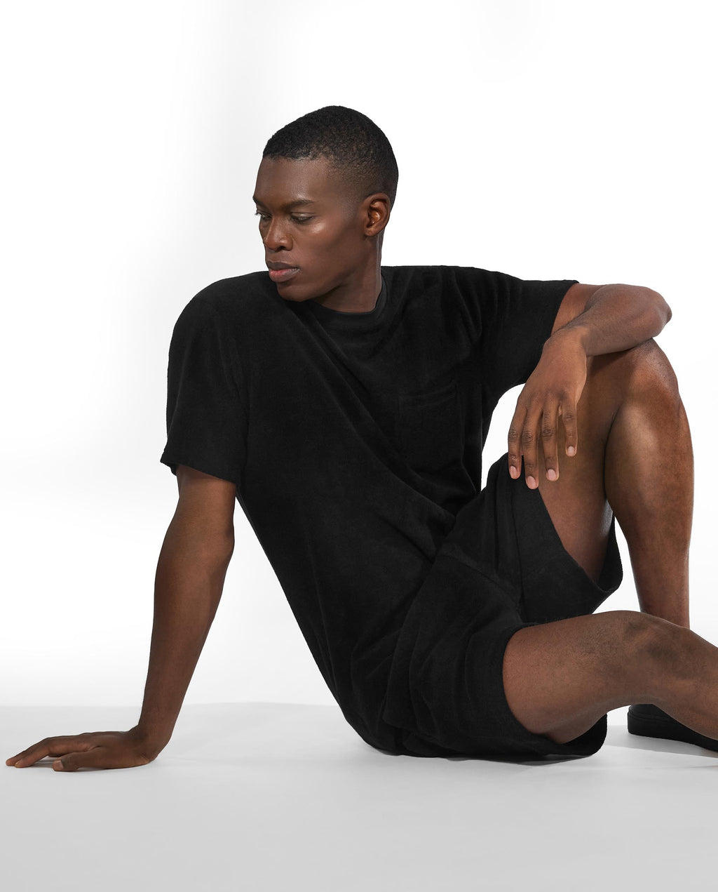 Camiseta algodón de rizo orgánico negro by Bread&B