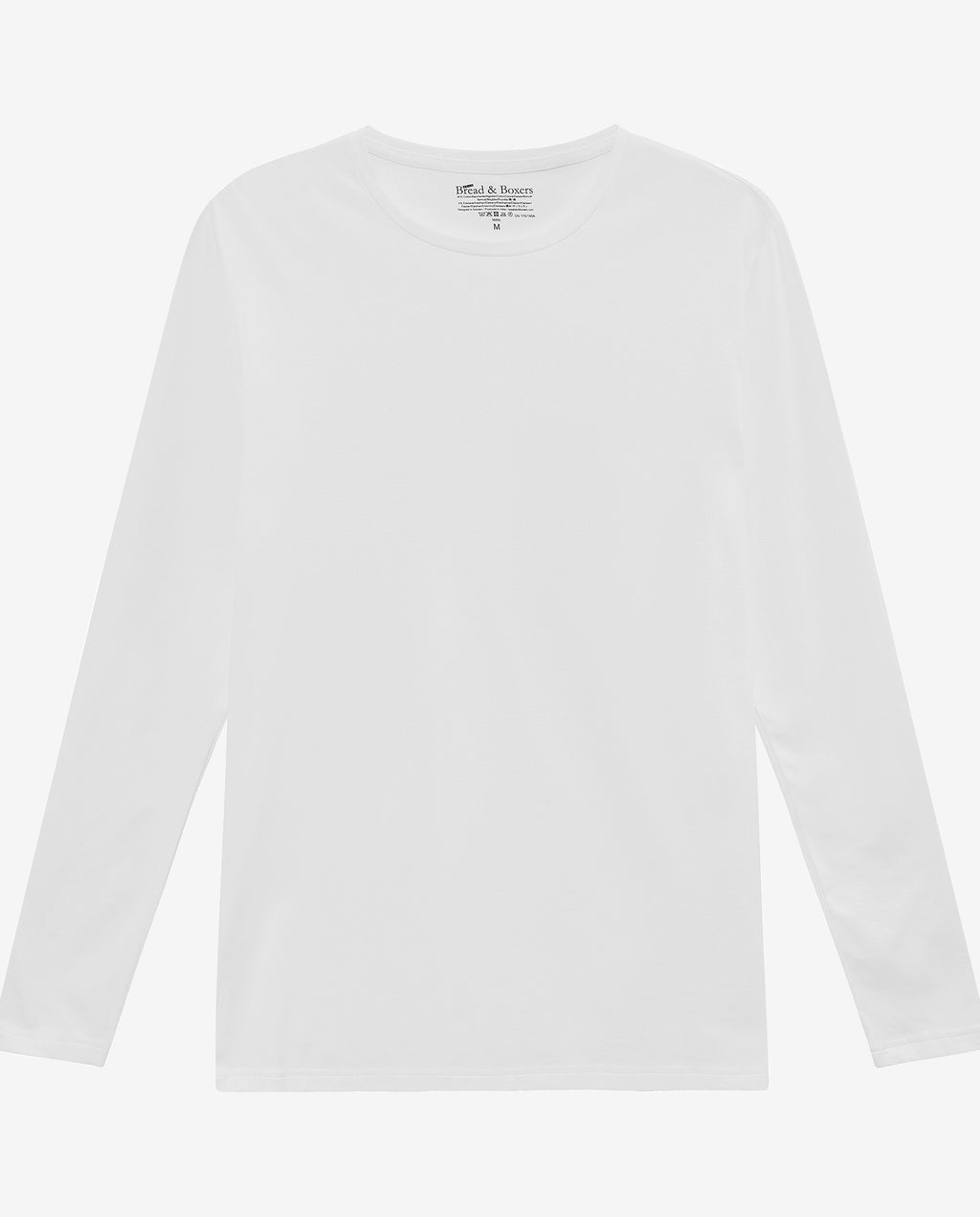 Camiseta cuello caja manga larga algodón orgánico blanca