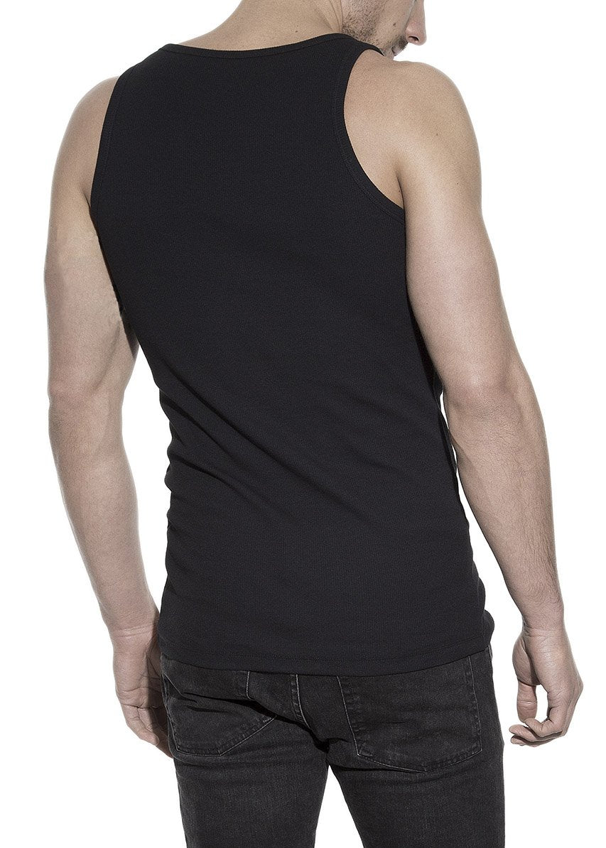 2-PACK TANK RIBBED BLACK by MIRTO
