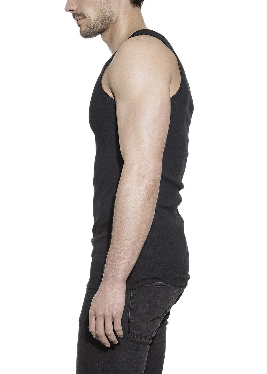 2-PACK TANK RIBBED BLACK by MIRTO