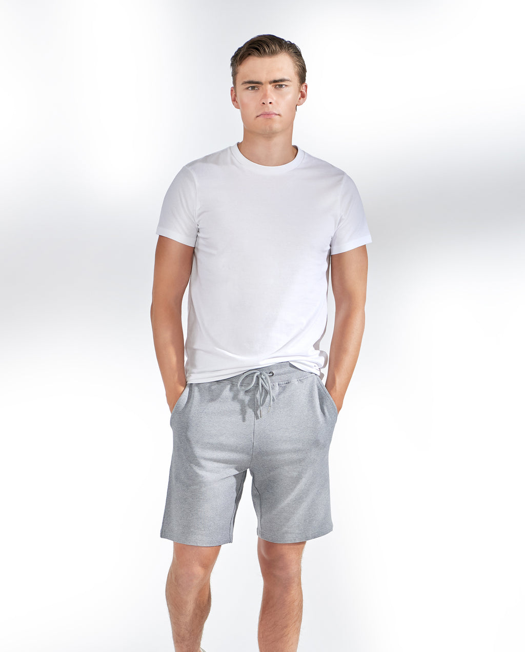 Pantalón corto algodón orgánico gris melange by Br