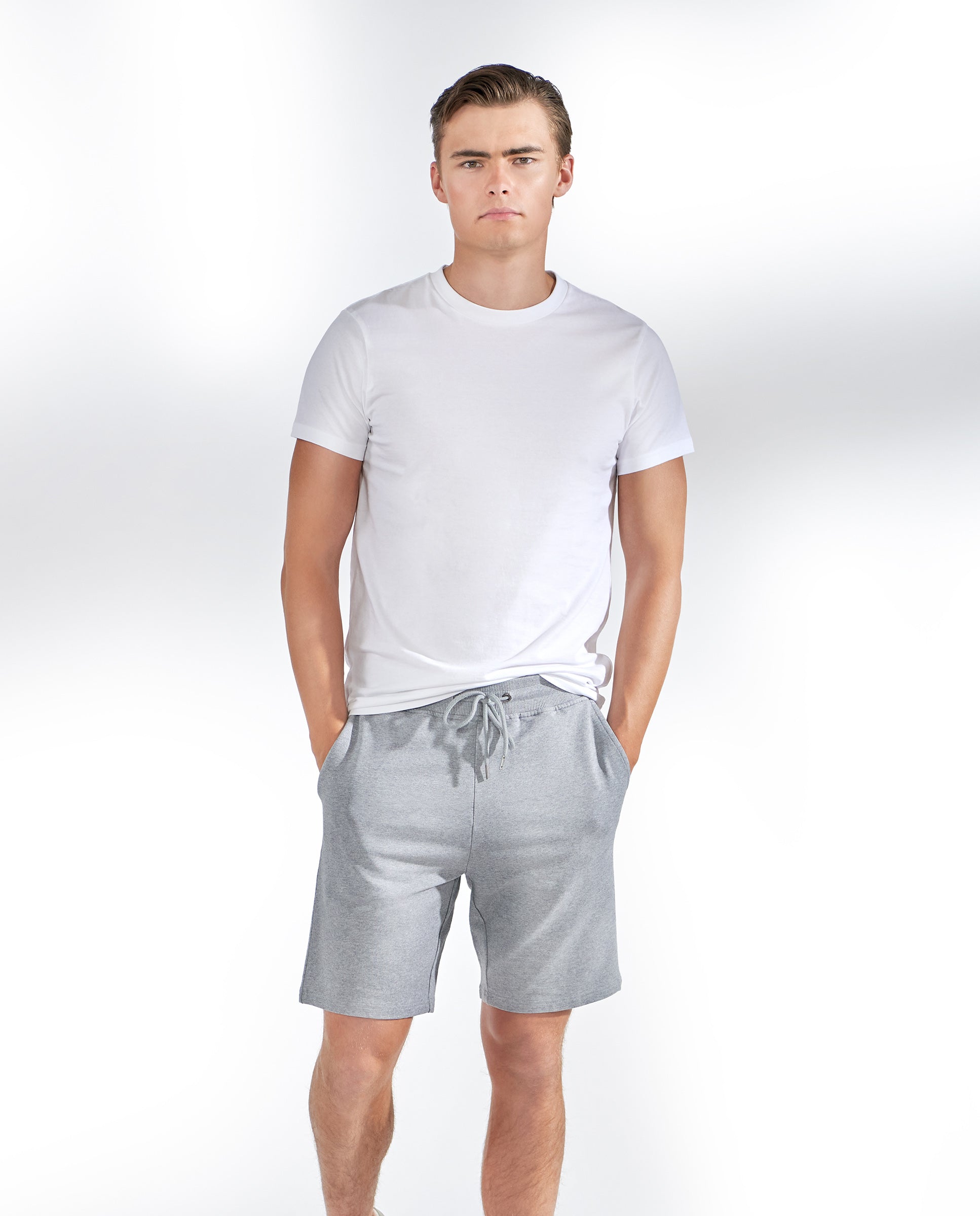 Pantalón corto algodón orgánico gris melange by Br