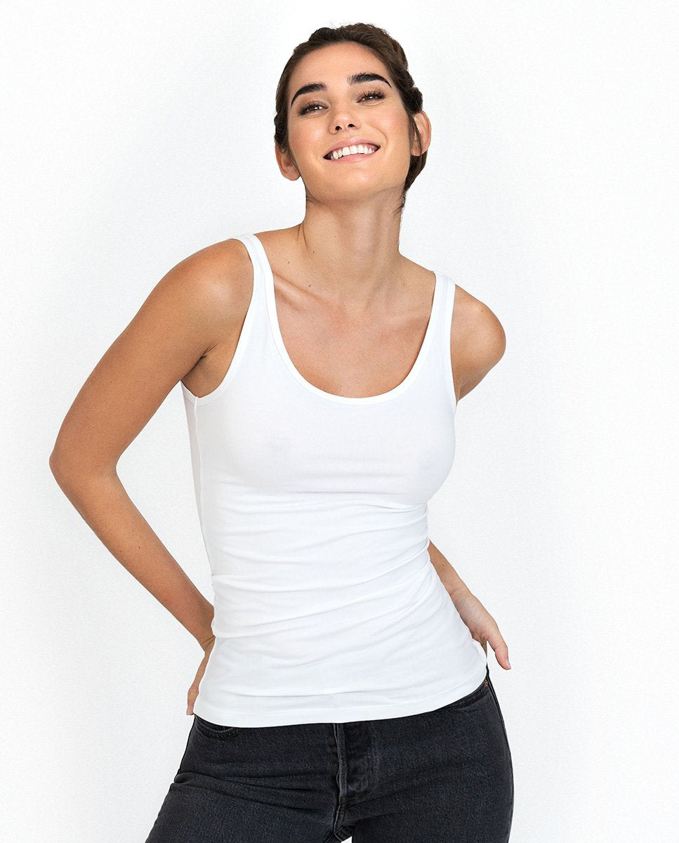 Camiseta sin mangas algodón orgánico blanca