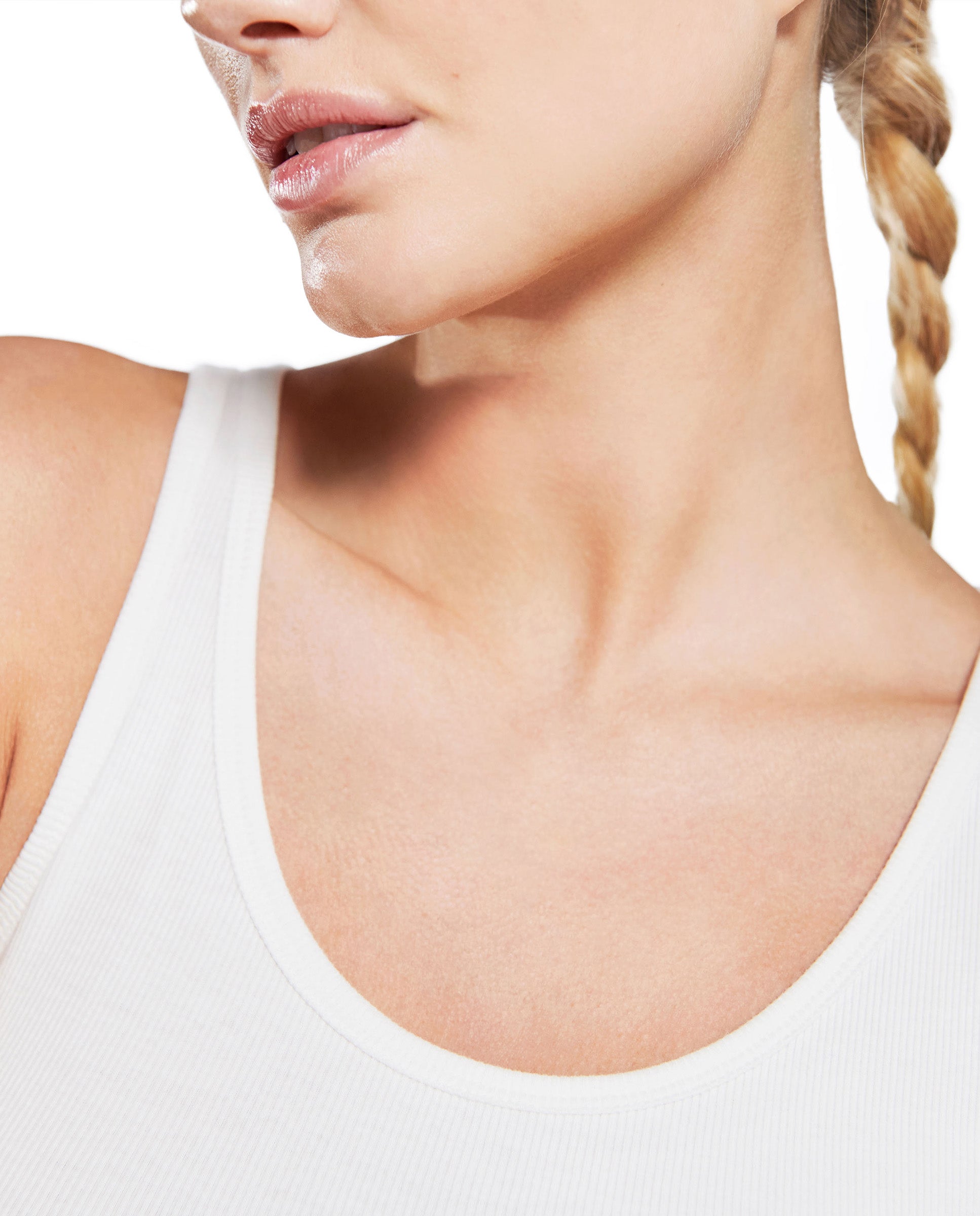 Camiseta acanalada sin mangas blanco by Bread&Boxe