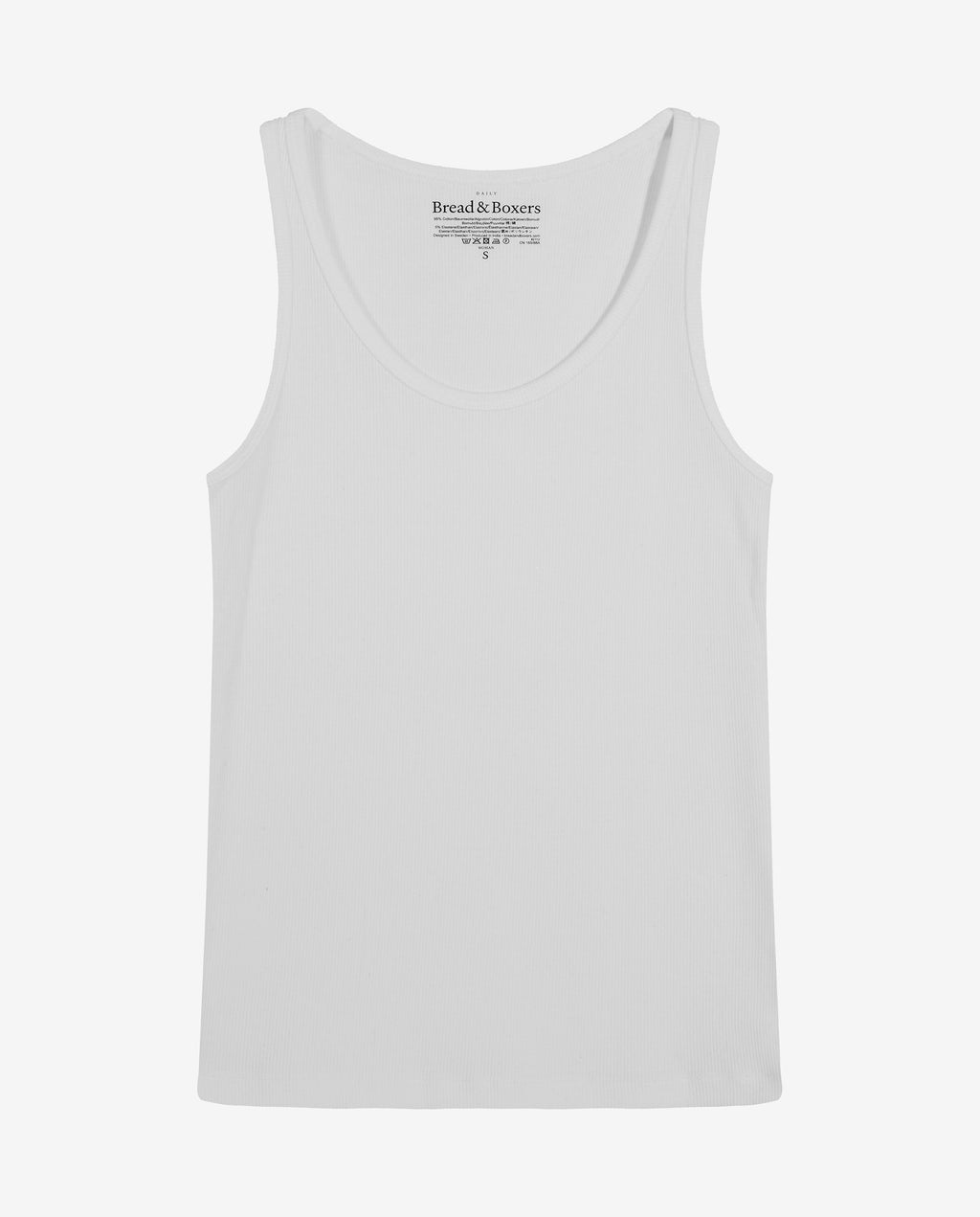 Camiseta acanalada sin mangas blanco by Bread&Boxe