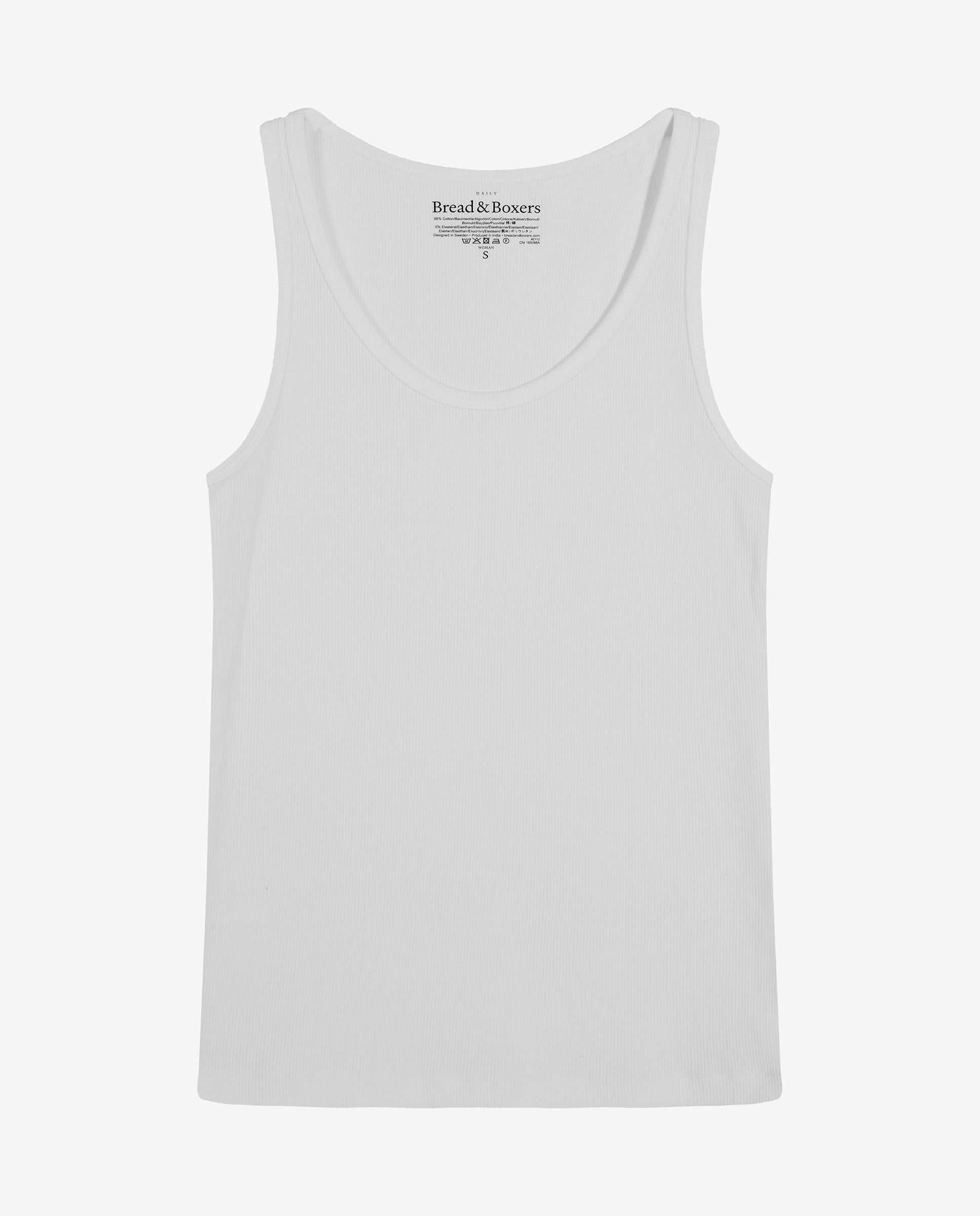Camiseta acanalada sin mangas blanco by Bread&Boxe