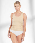Camiseta sin mangas acanaladas beige by Bread&Boxe