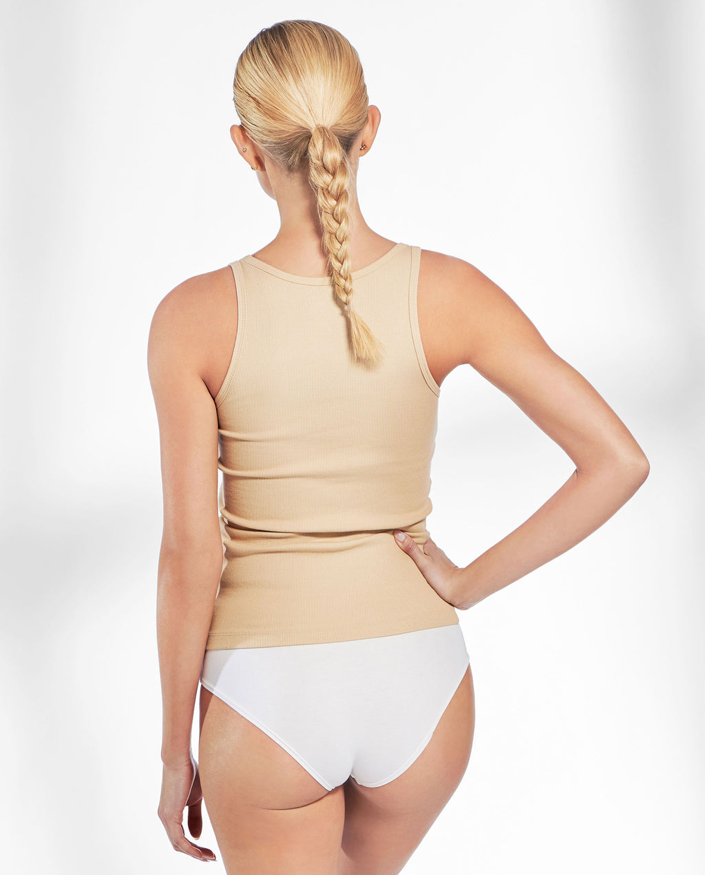 Camiseta sin mangas acanaladas beige by Bread&Boxe