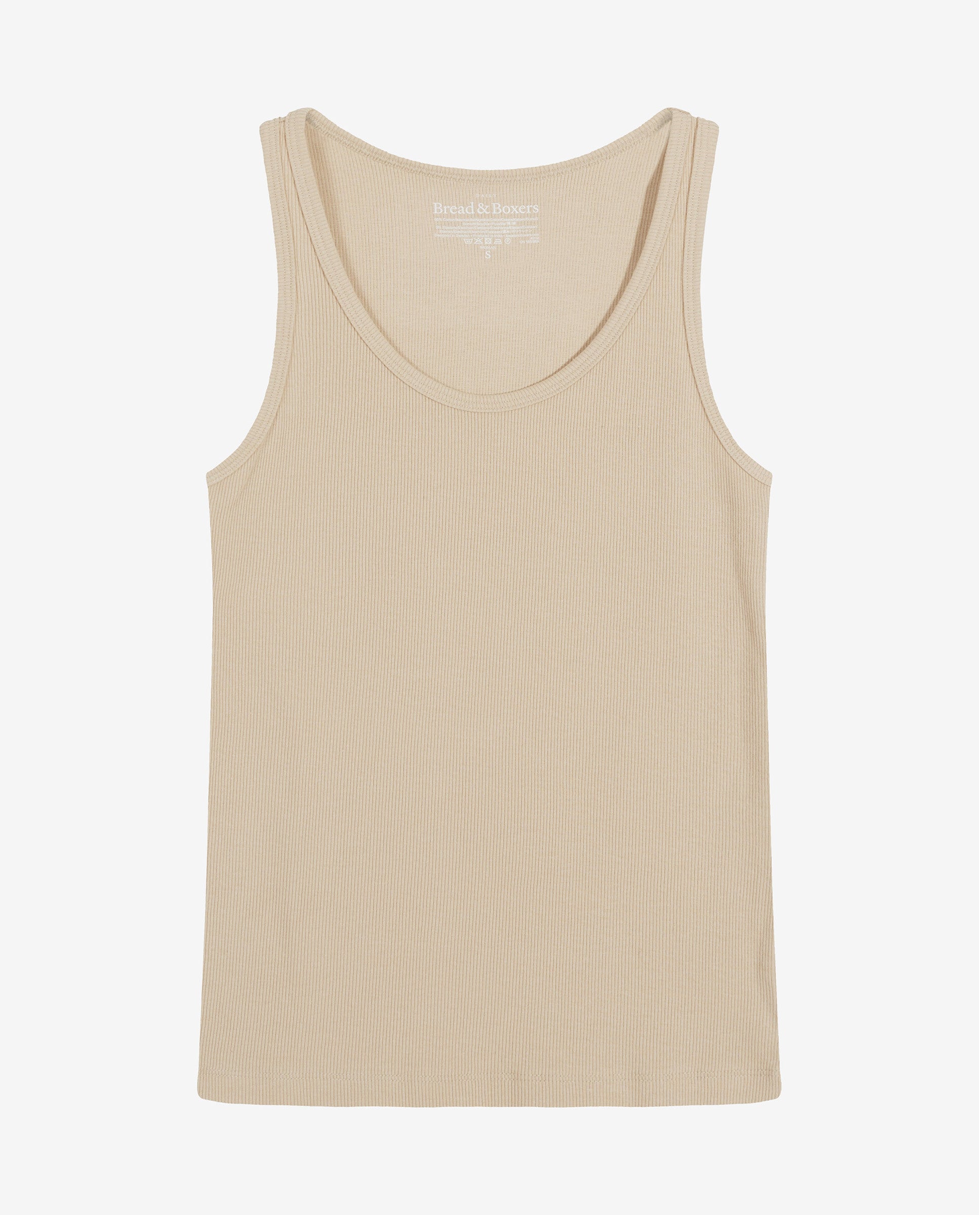 Camiseta sin mangas acanaladas beige by Bread&Boxe